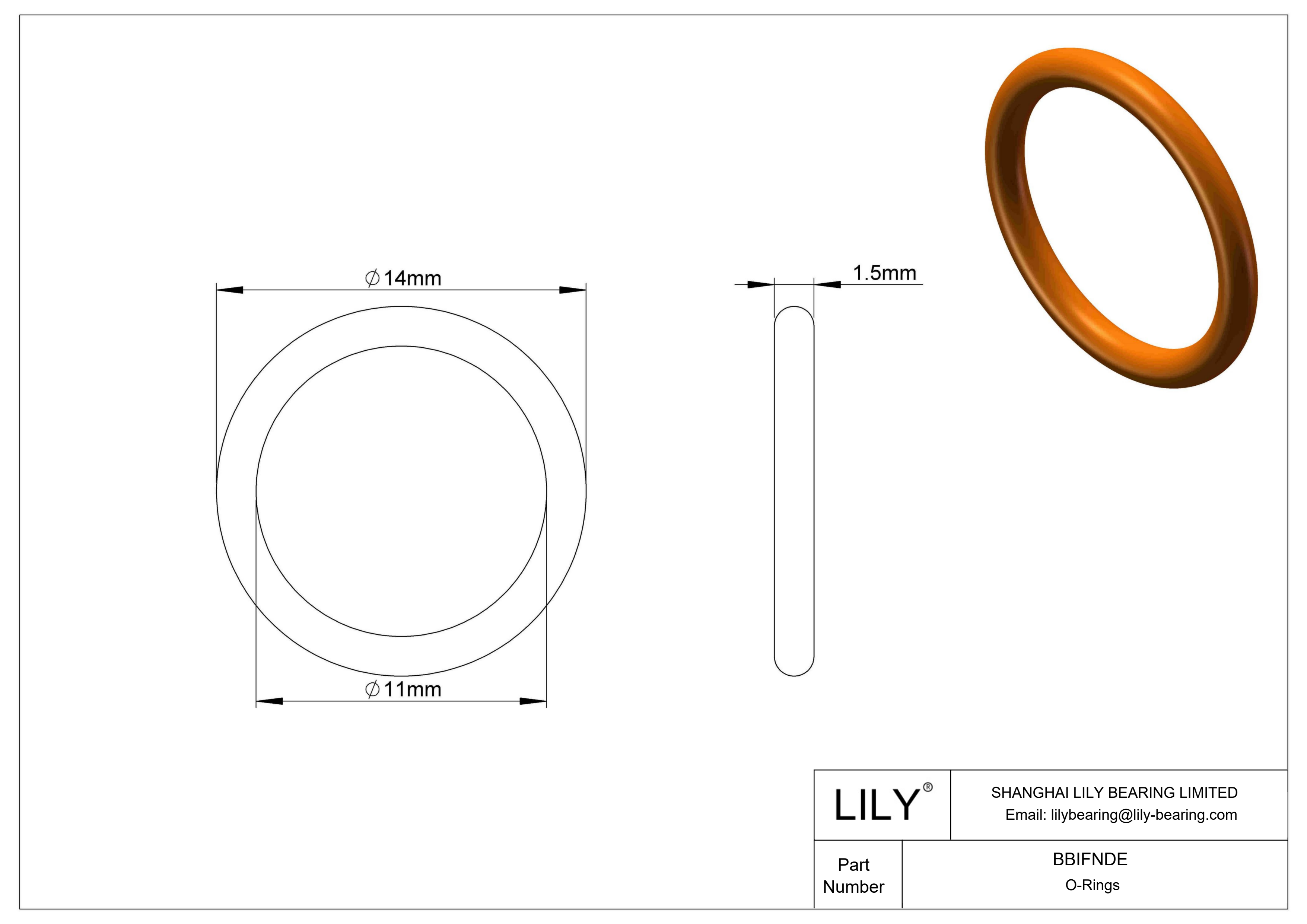 BBIFNDE Chemical Resistant O-rings Round cad drawing