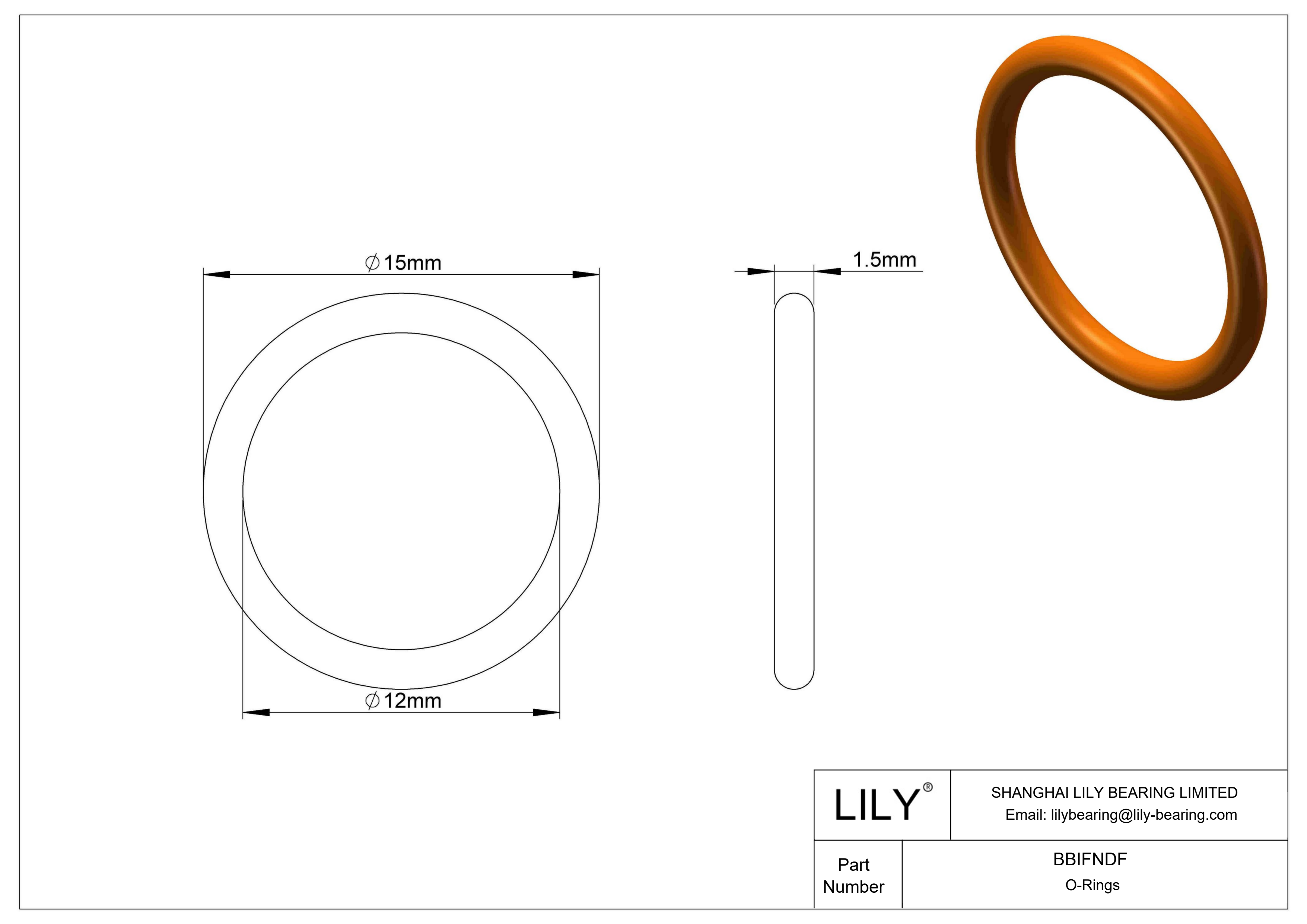 BBIFNDF Chemical Resistant O-rings Round cad drawing