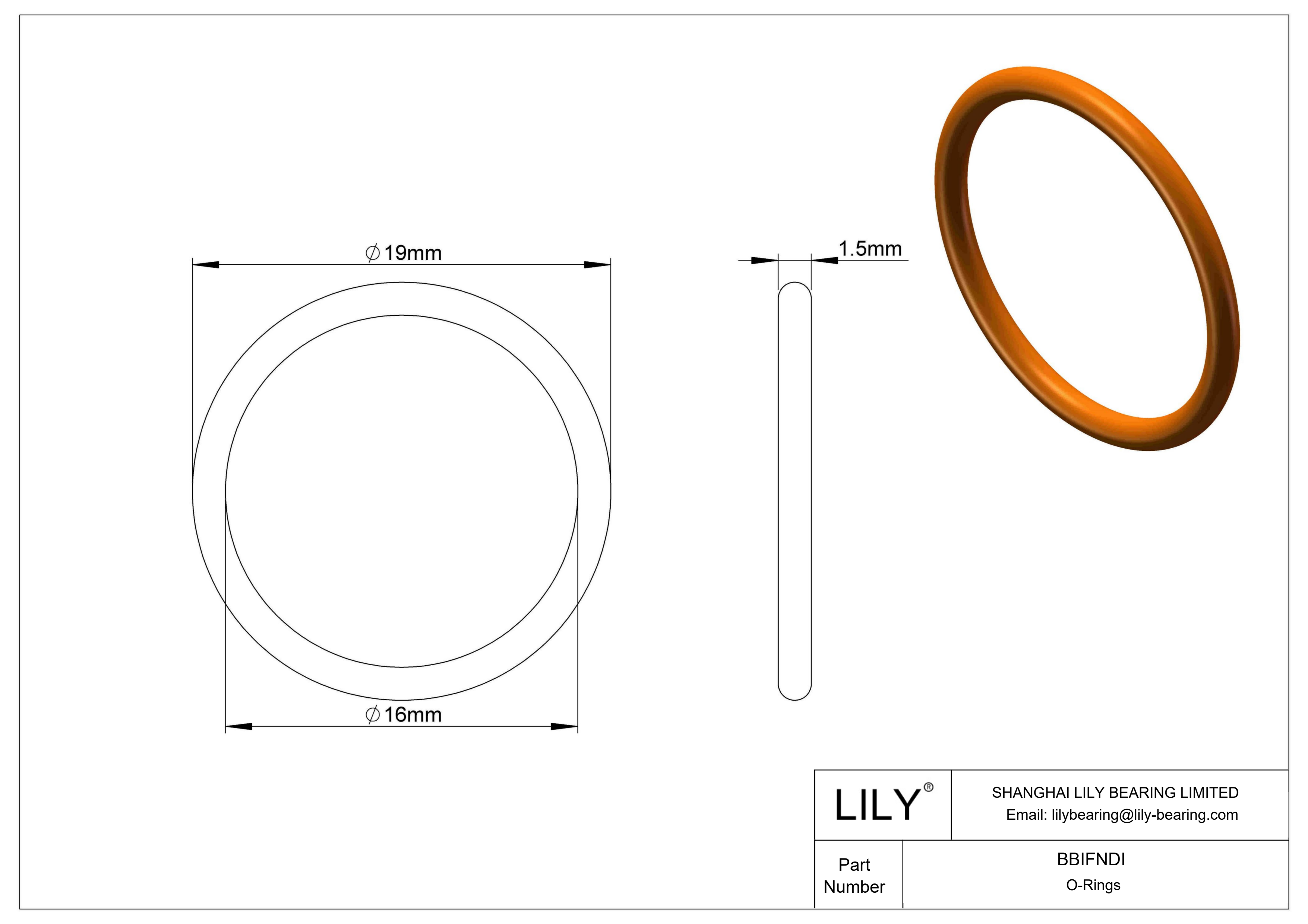 BBIFNDI Chemical Resistant O-rings Round cad drawing