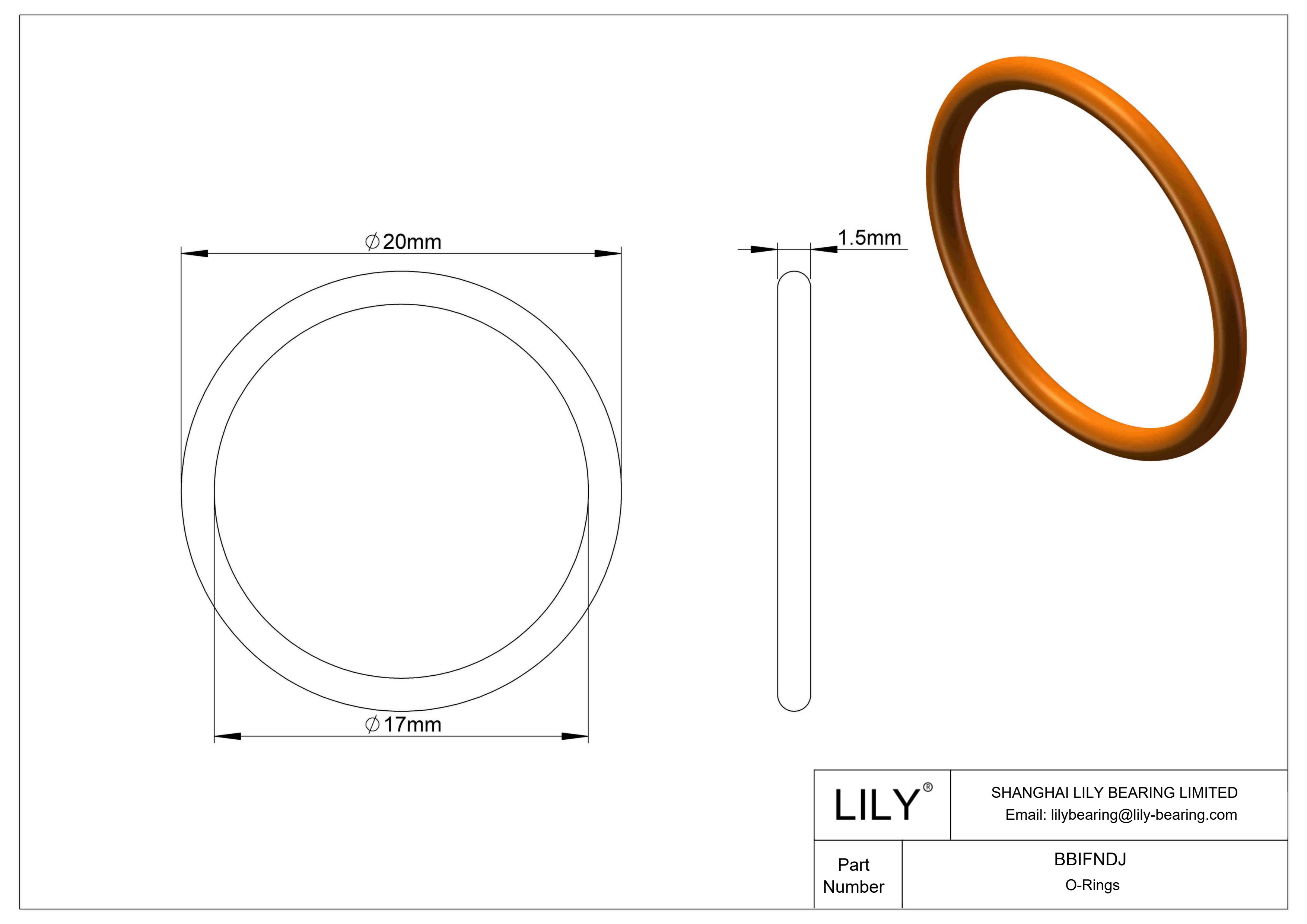 BBIFNDJ Juntas tóricas redondas resistentes a productos químicos cad drawing