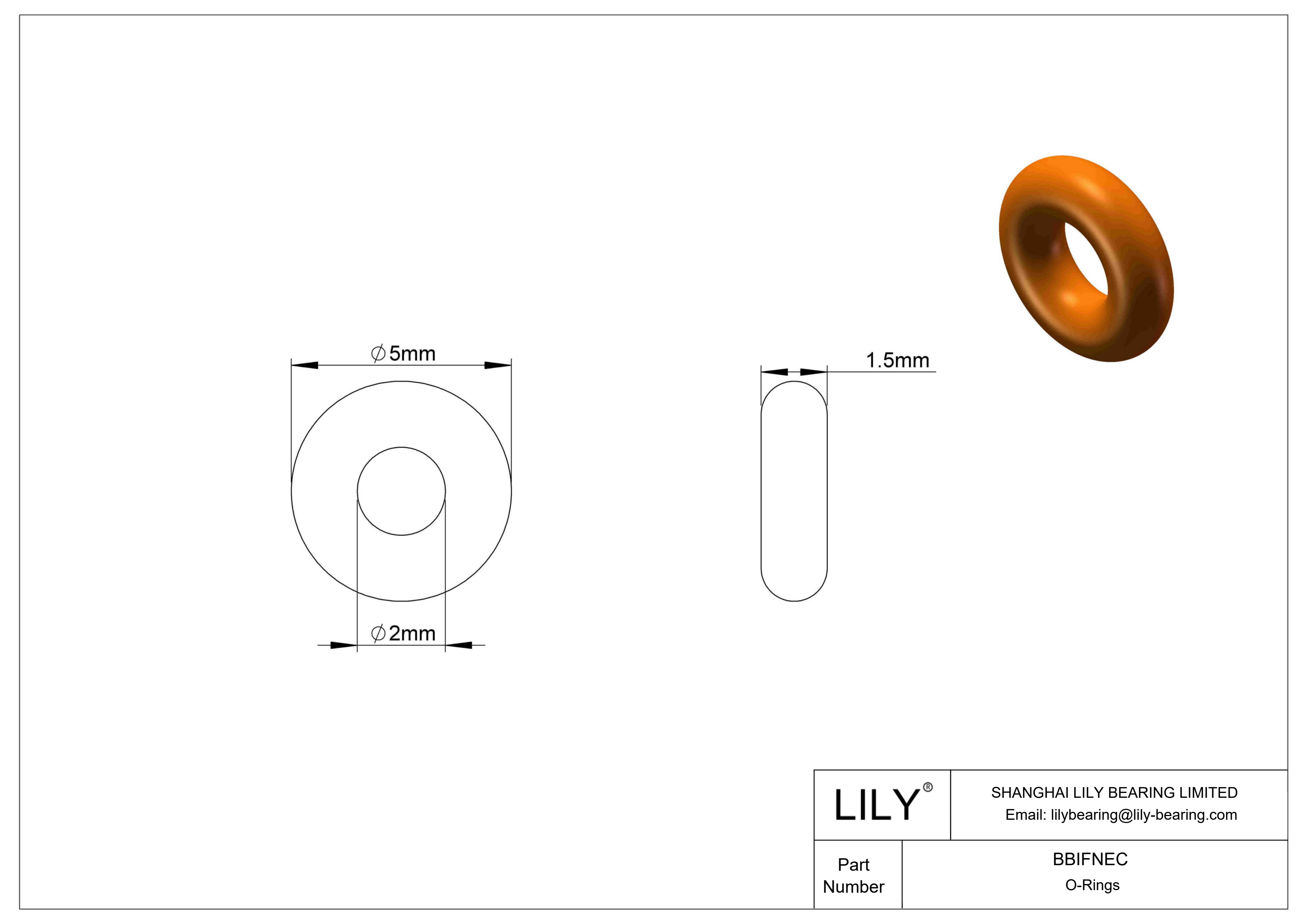 BBIFNEC 圆形耐化学性 O 形圈 cad drawing