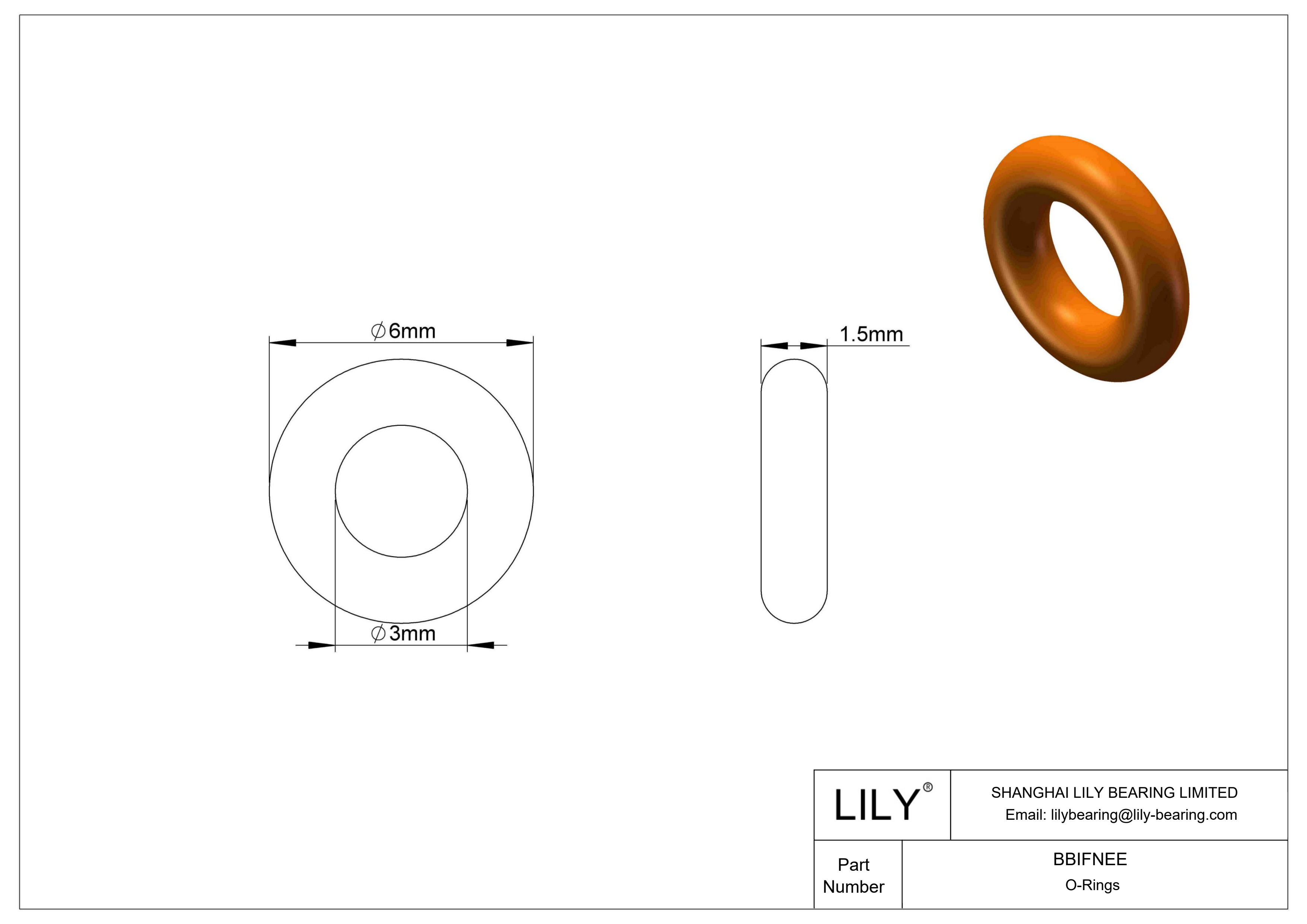 BBIFNEE Chemical Resistant O-rings Round cad drawing