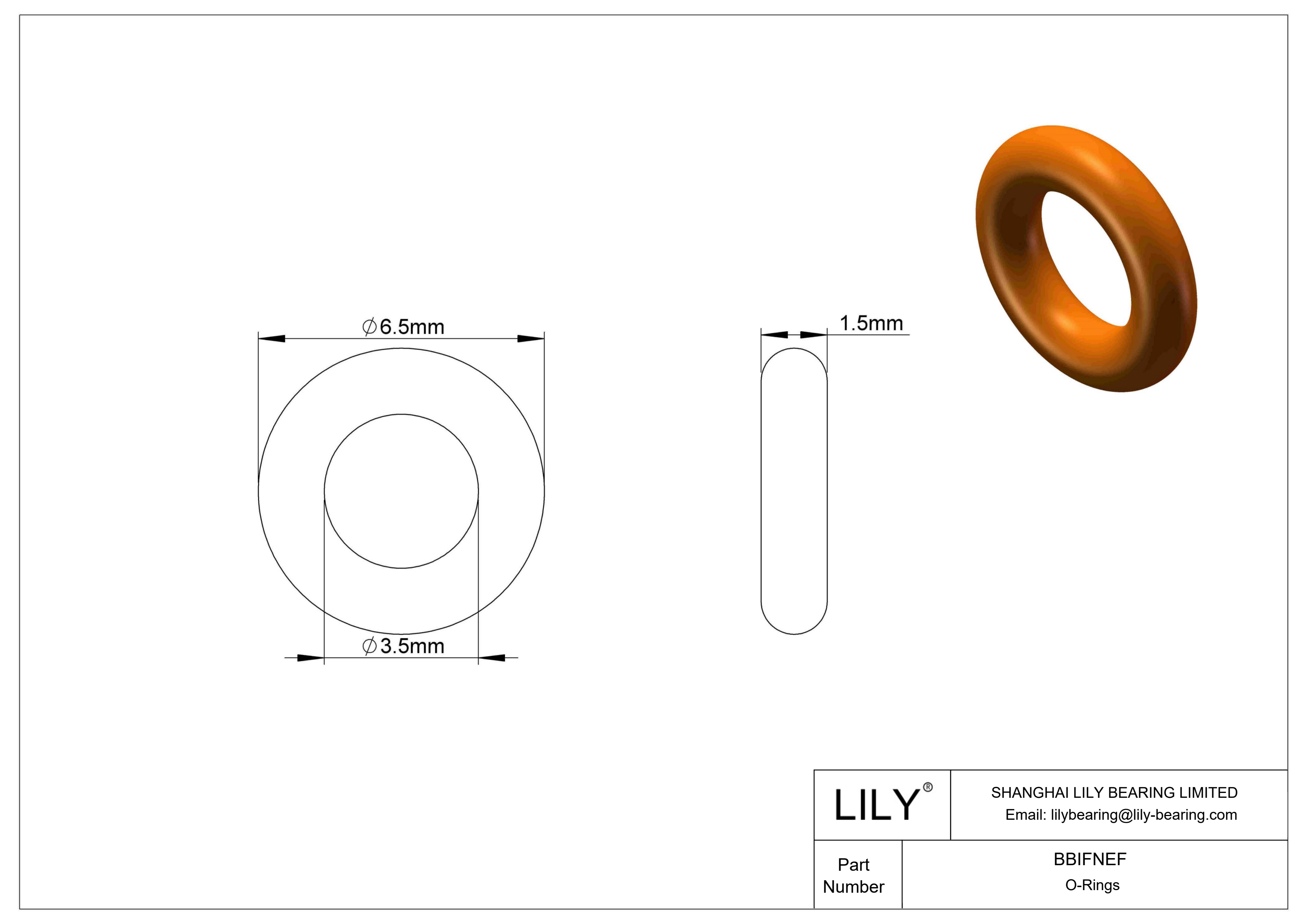 BBIFNEF Chemical Resistant O-rings Round cad drawing