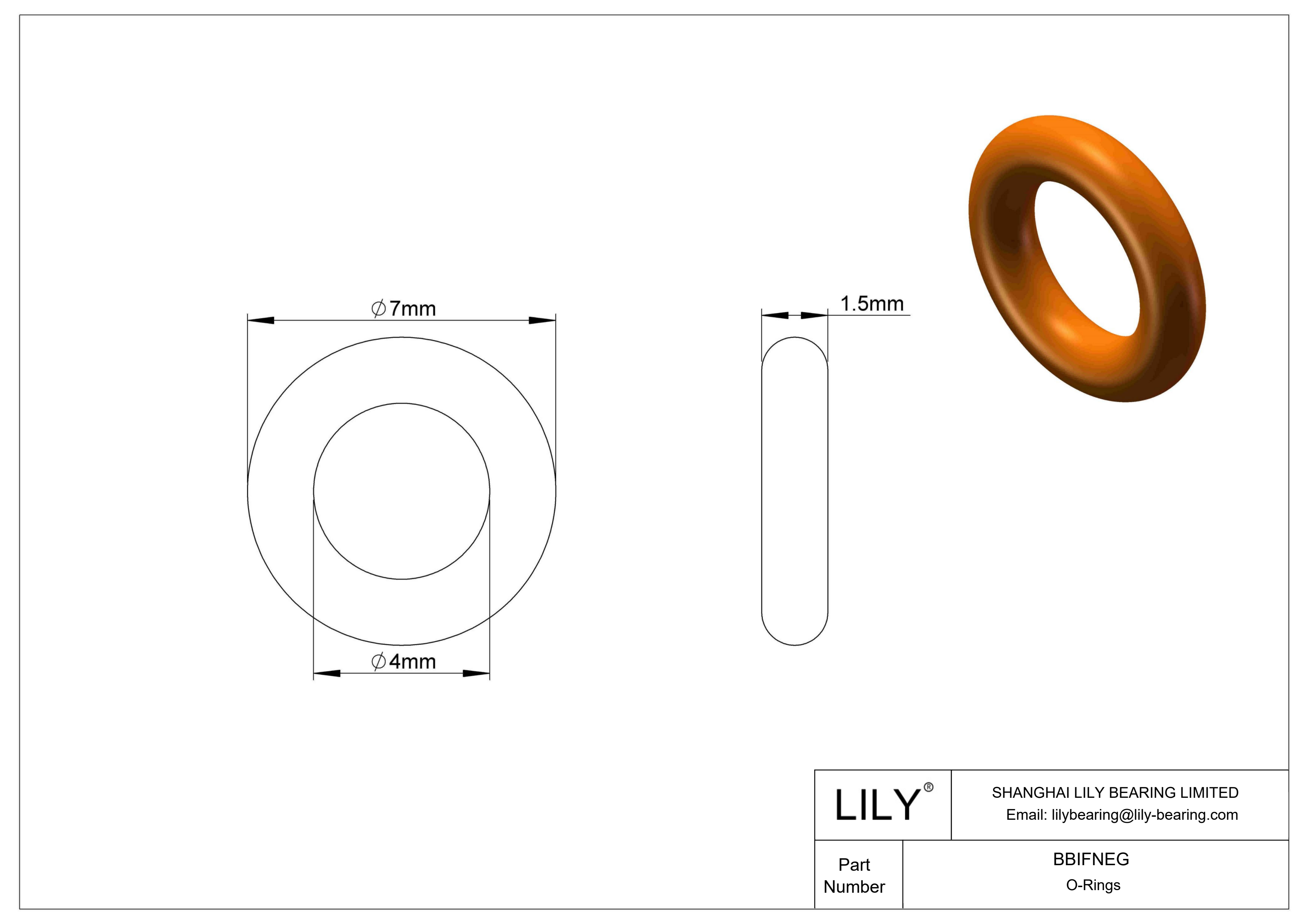 BBIFNEG Chemical Resistant O-rings Round cad drawing