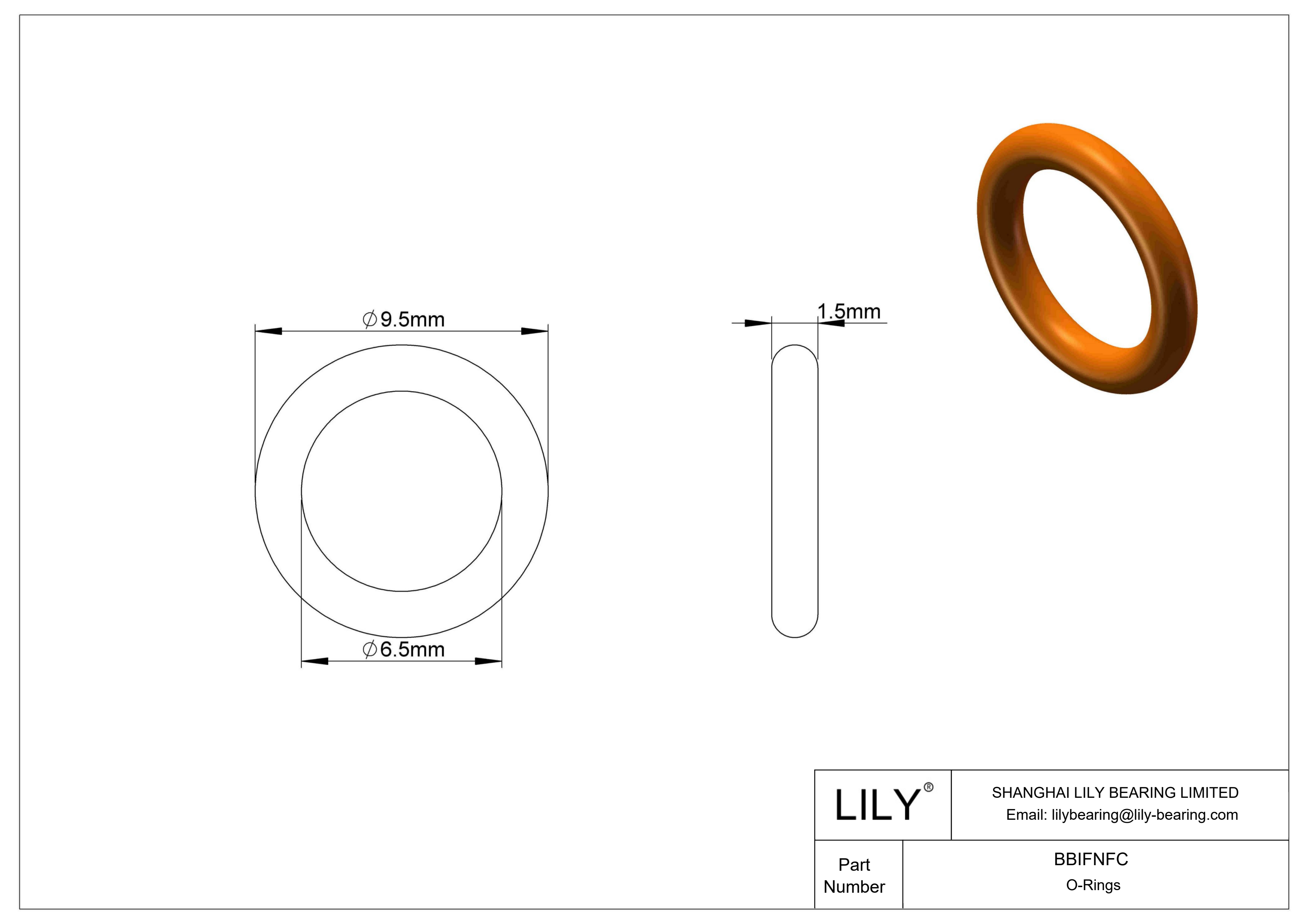 BBIFNFC 圆形耐化学性 O 形圈 cad drawing