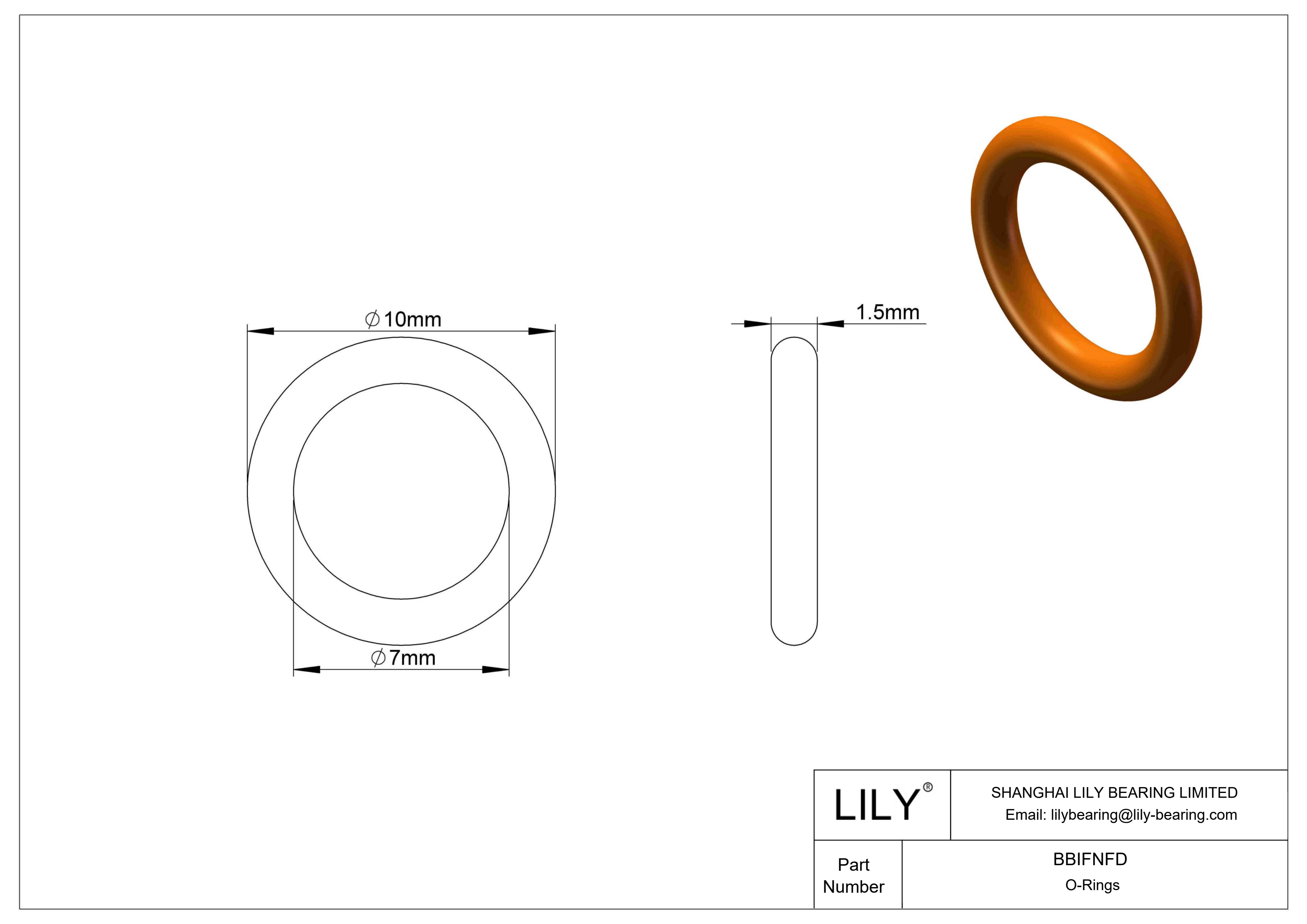 BBIFNFD Chemical Resistant O-rings Round cad drawing