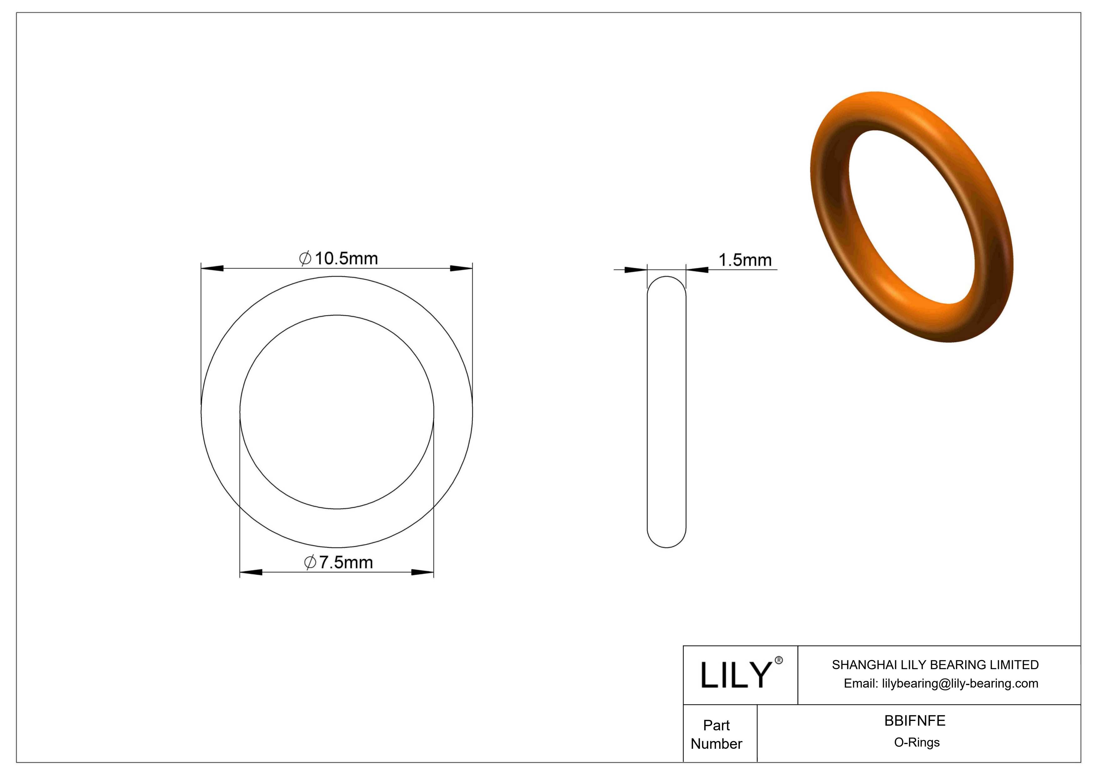 BBIFNFE Juntas tóricas redondas resistentes a productos químicos cad drawing