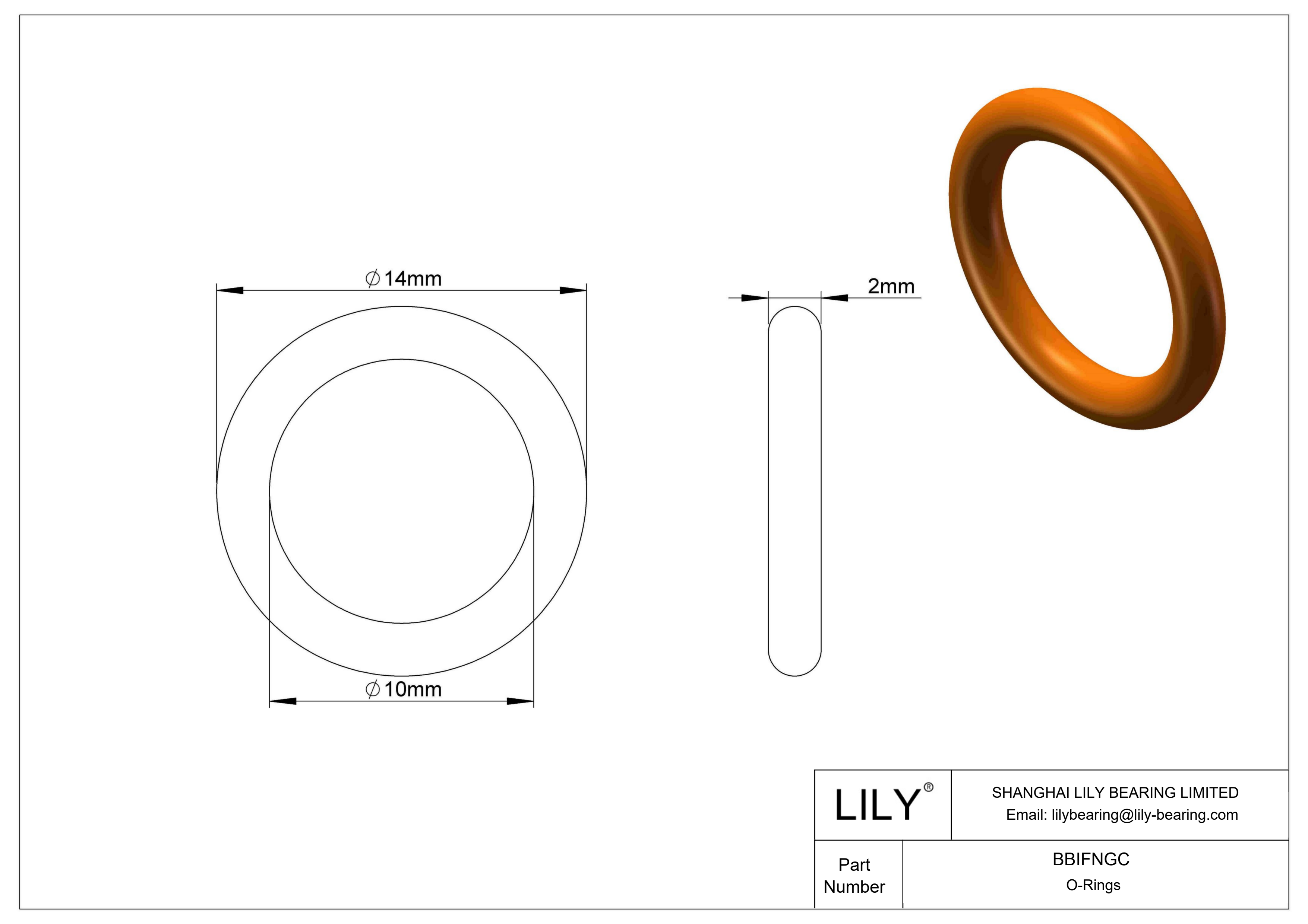 BBIFNGC Chemical Resistant O-rings Round cad drawing