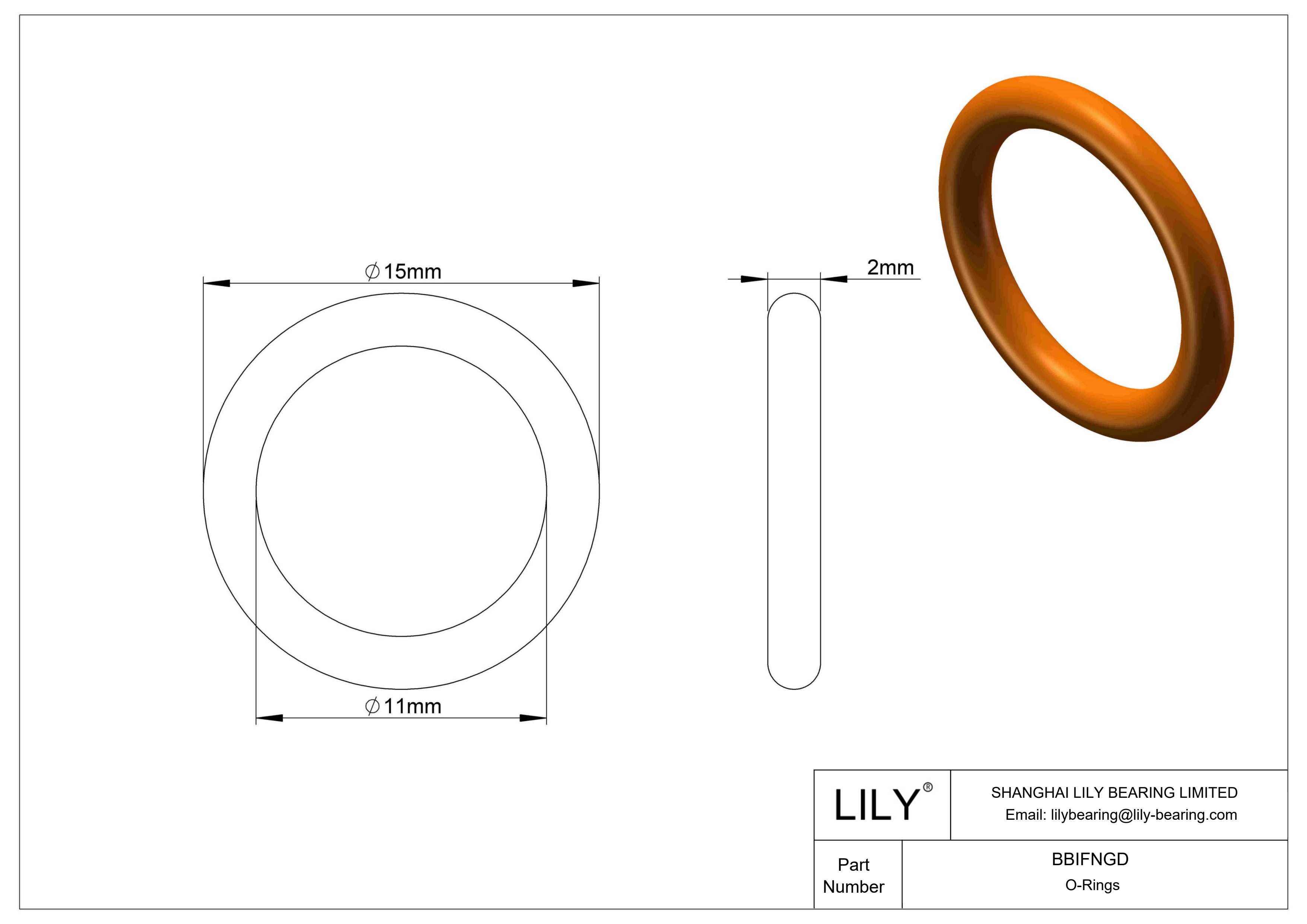 BBIFNGD Chemical Resistant O-rings Round cad drawing