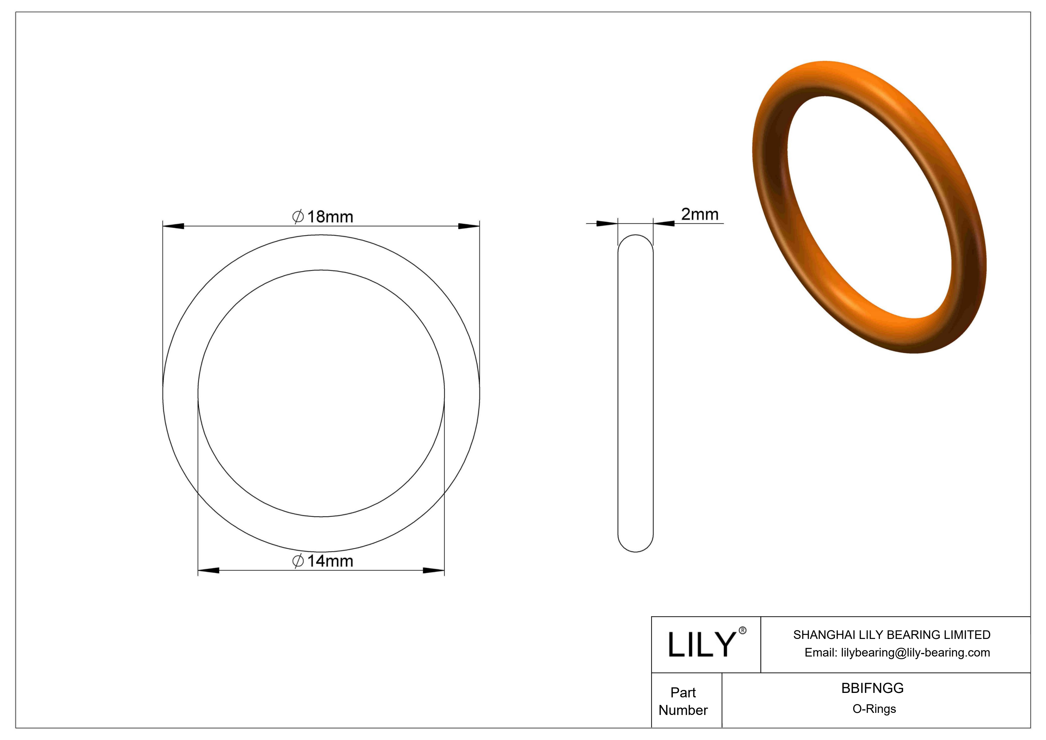 BBIFNGG Chemical Resistant O-rings Round cad drawing