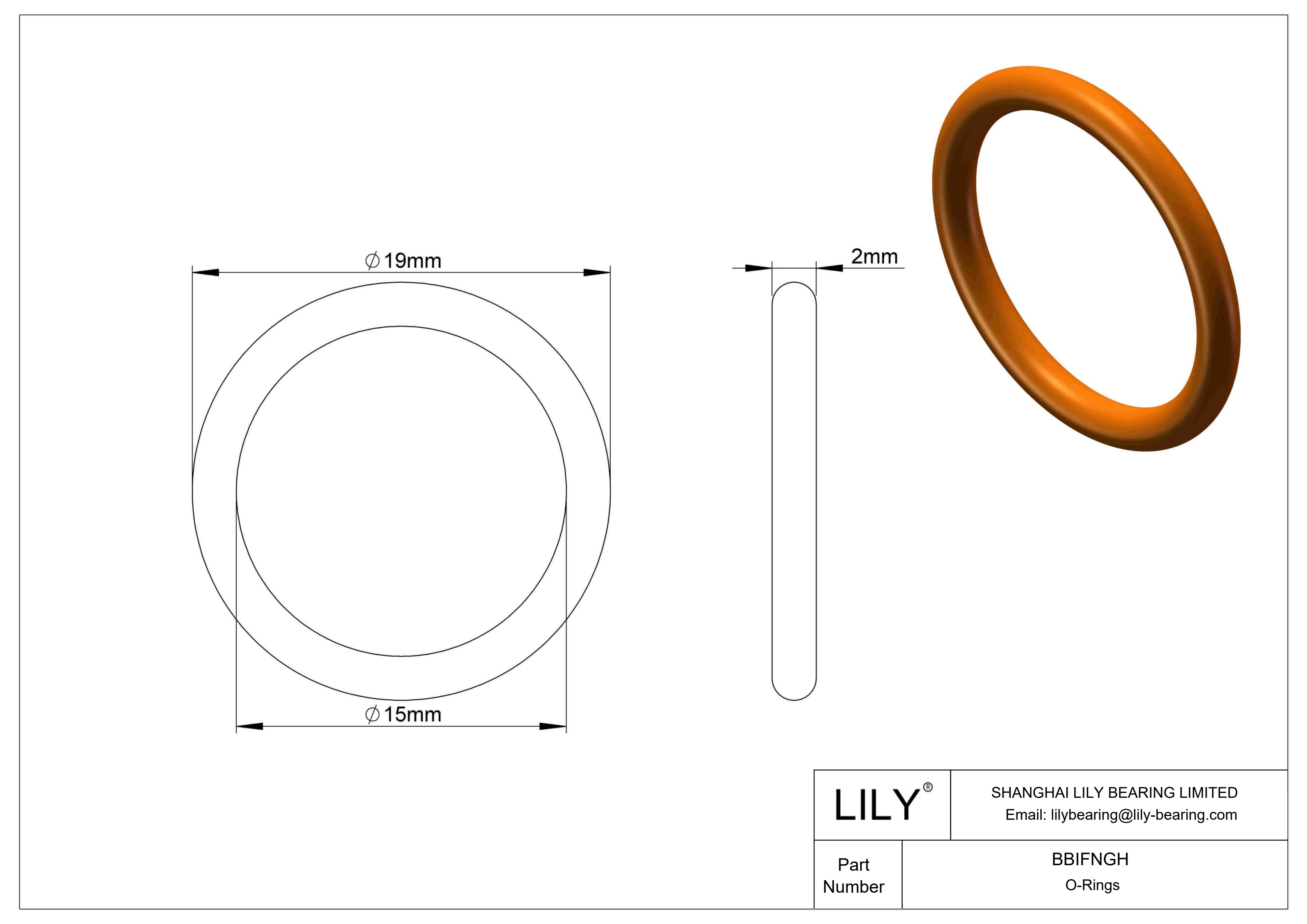 BBIFNGH Chemical Resistant O-rings Round cad drawing