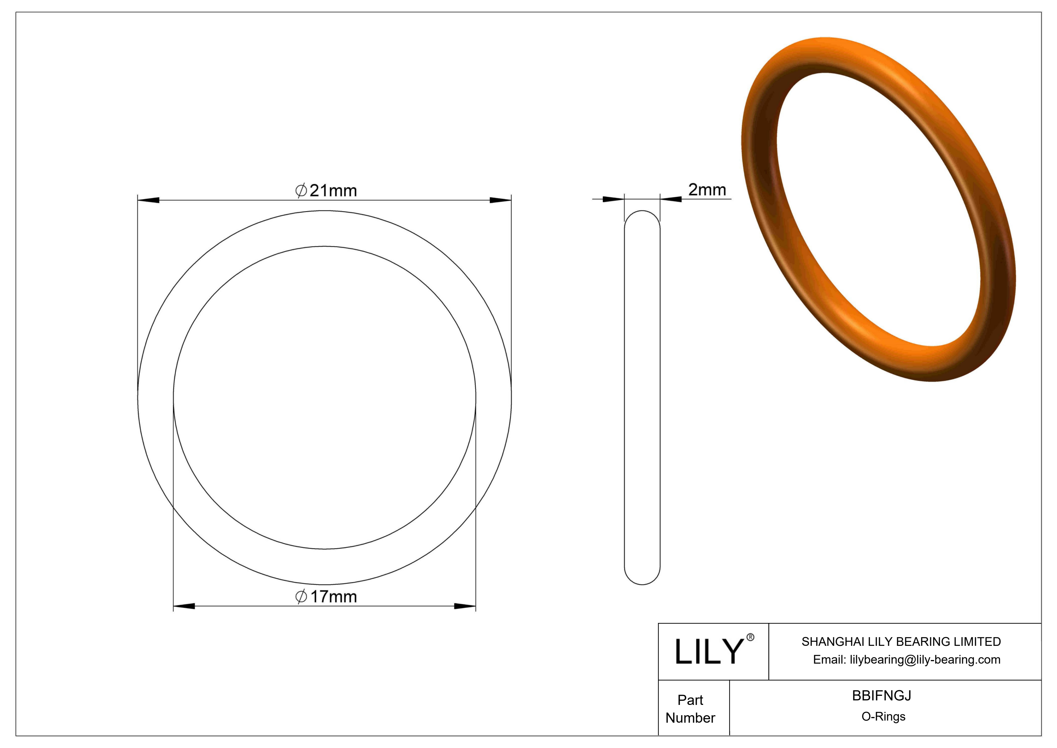 BBIFNGJ Chemical Resistant O-rings Round cad drawing