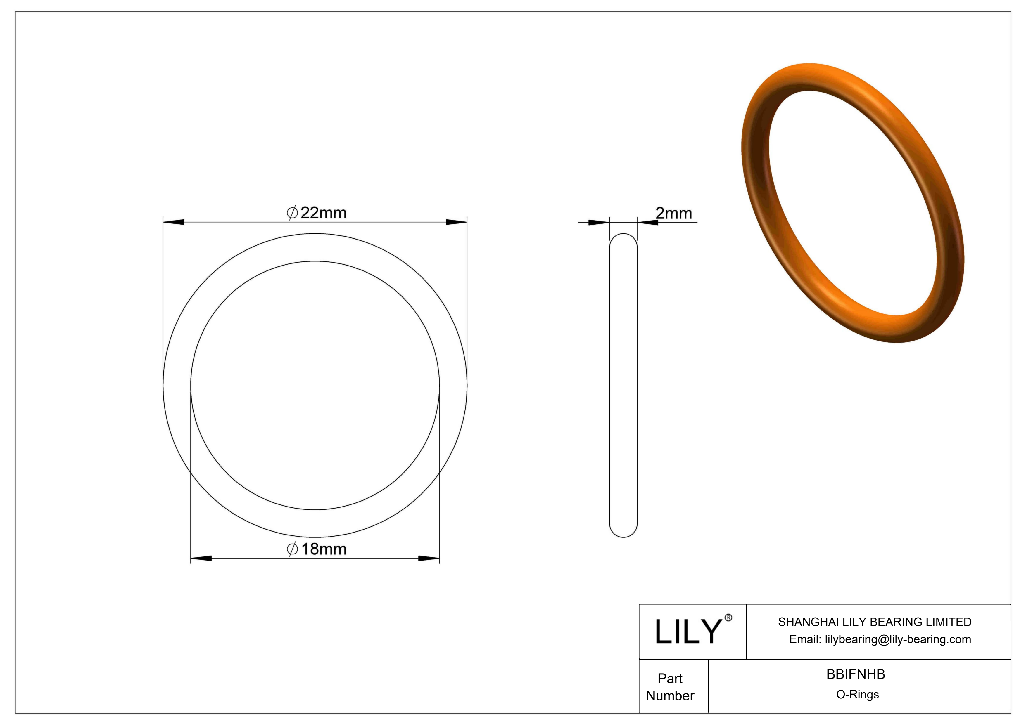 BBIFNHB Chemical Resistant O-rings Round cad drawing