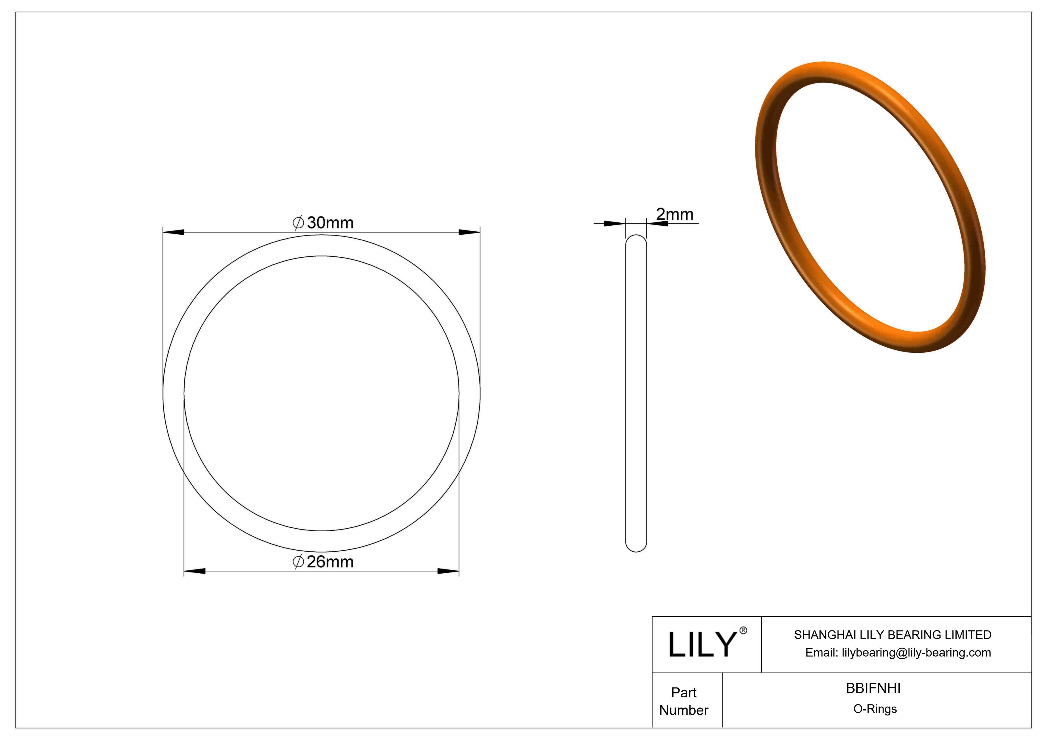 BBIFNHI Chemical Resistant O-rings Round cad drawing