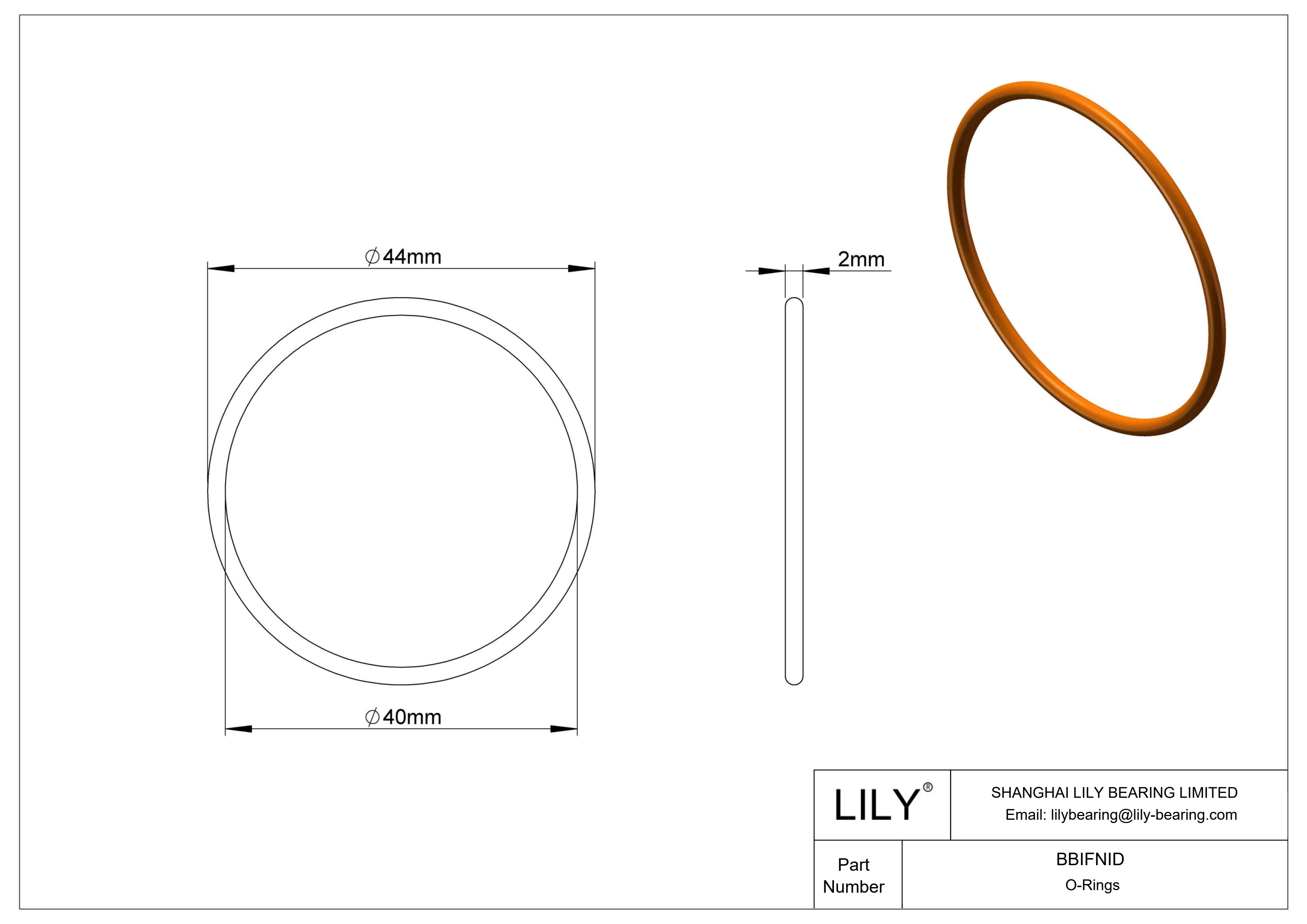 BBIFNID Chemical Resistant O-rings Round cad drawing