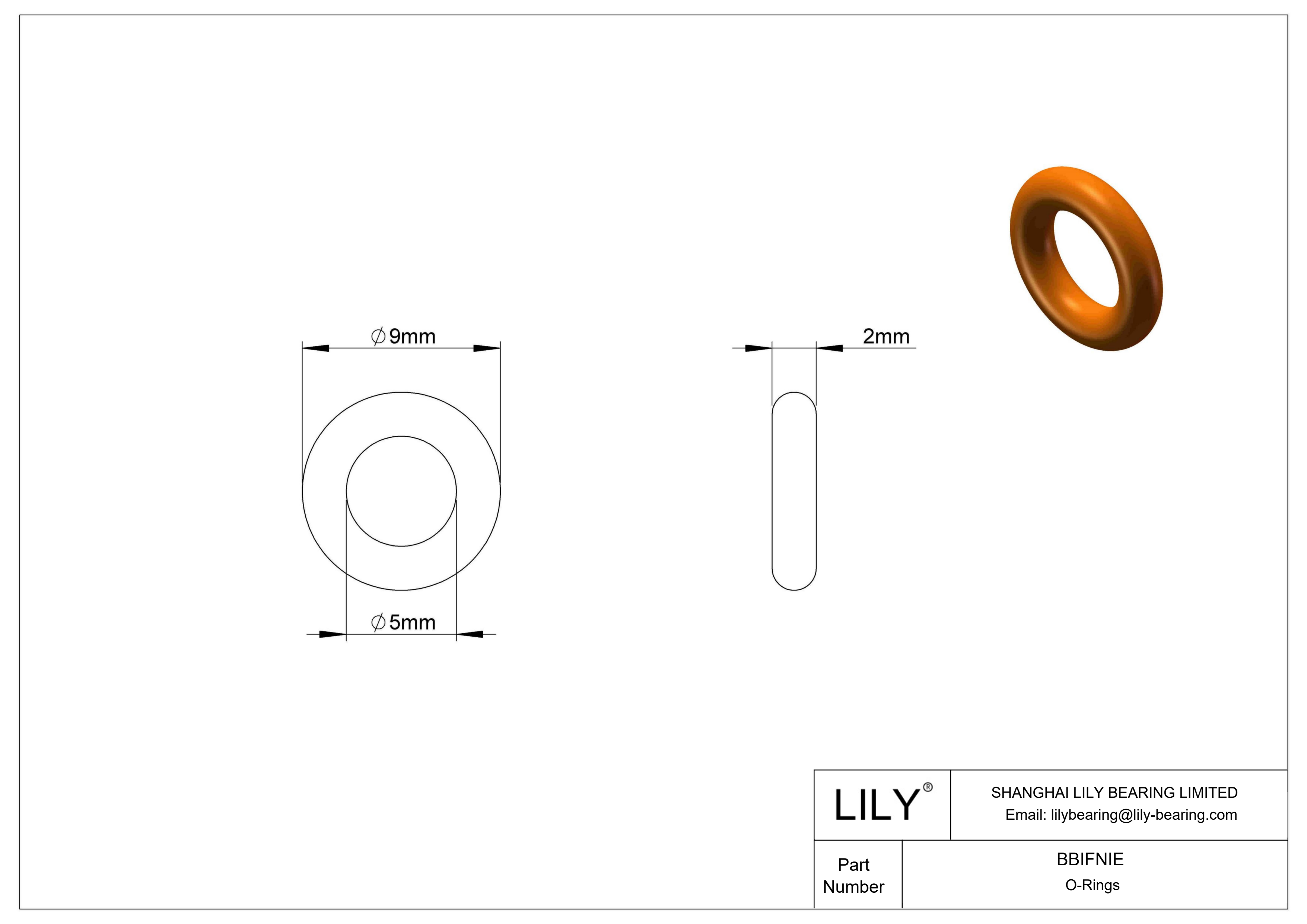 BBIFNIE Chemical Resistant O-rings Round cad drawing