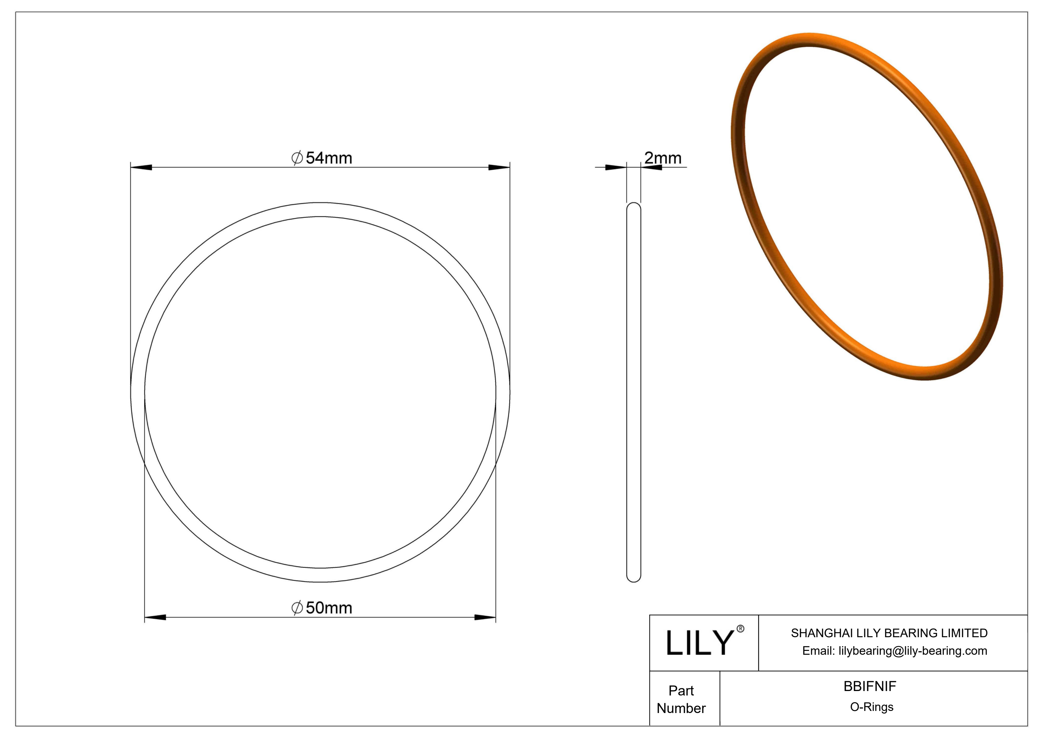 BBIFNIF Chemical Resistant O-rings Round cad drawing