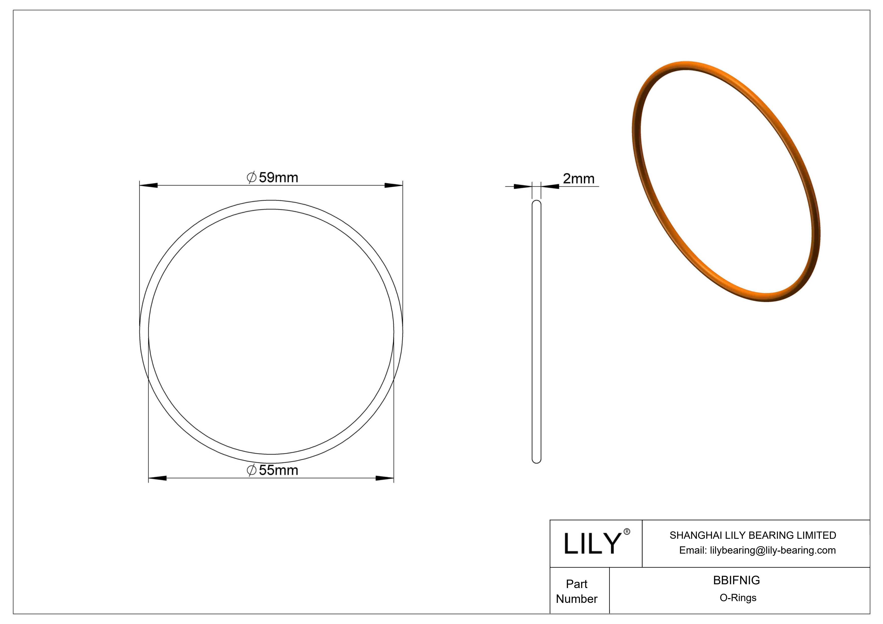 BBIFNIG Chemical Resistant O-rings Round cad drawing