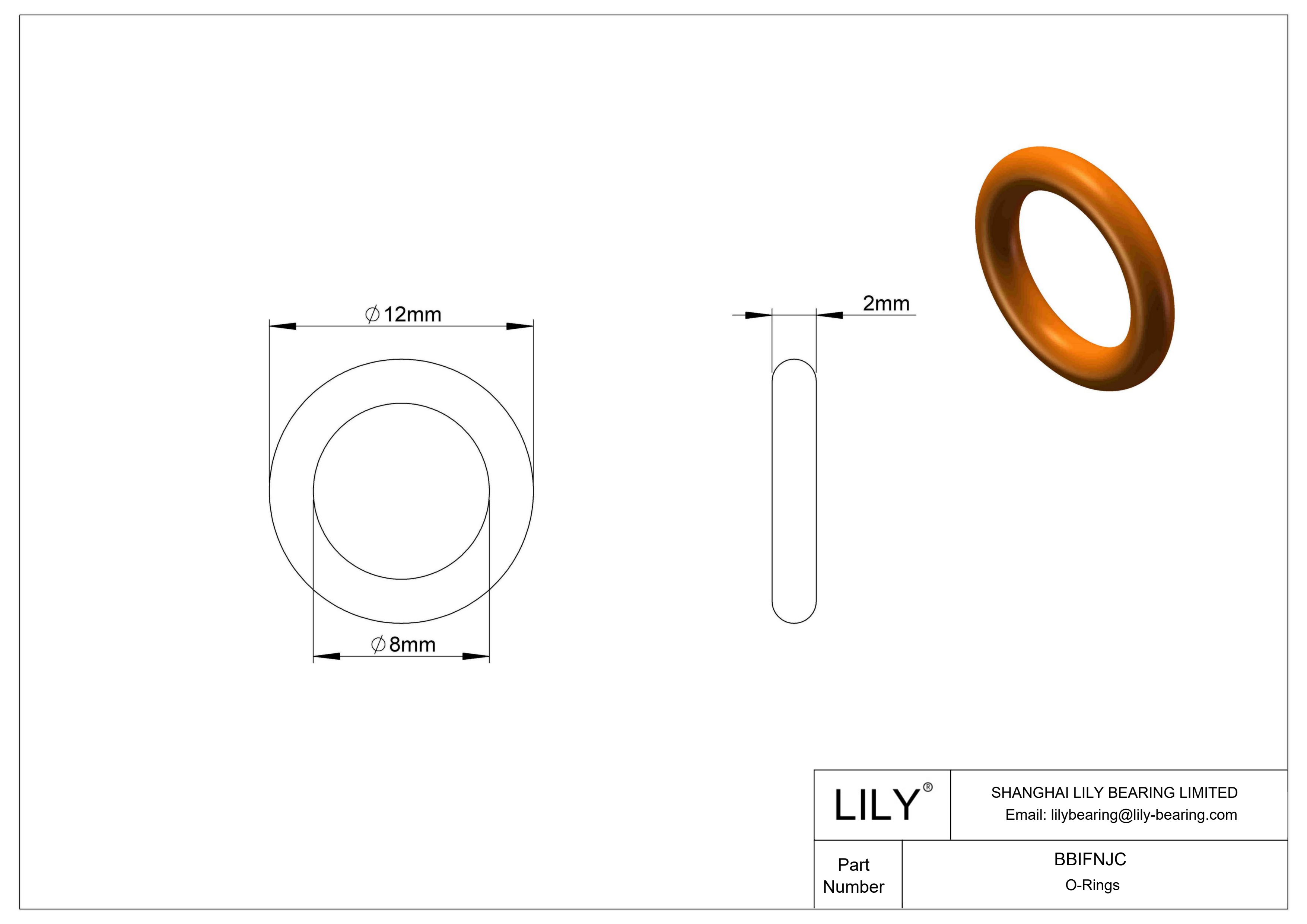 BBIFNJC Chemical Resistant O-rings Round cad drawing