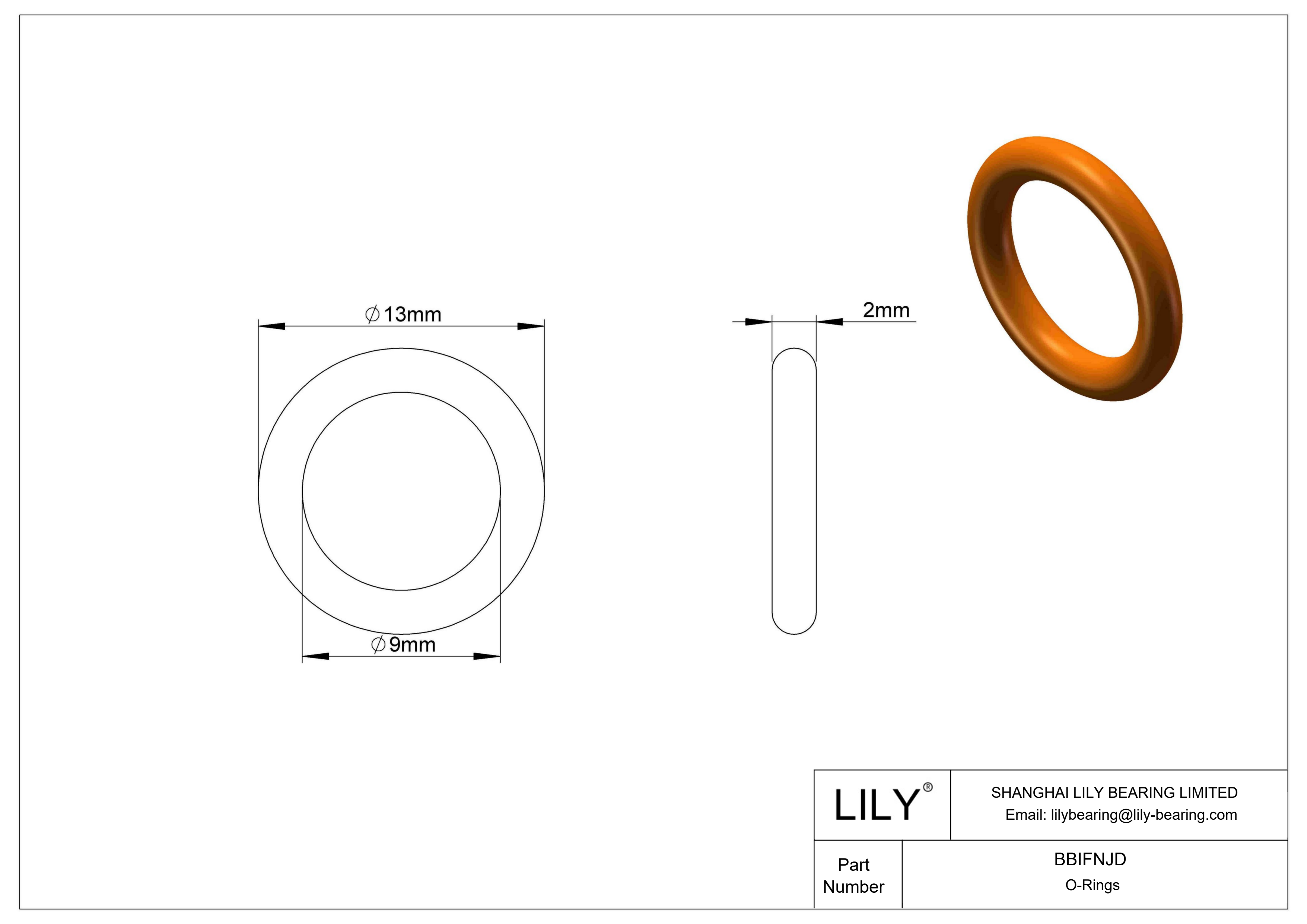 BBIFNJD Chemical Resistant O-rings Round cad drawing