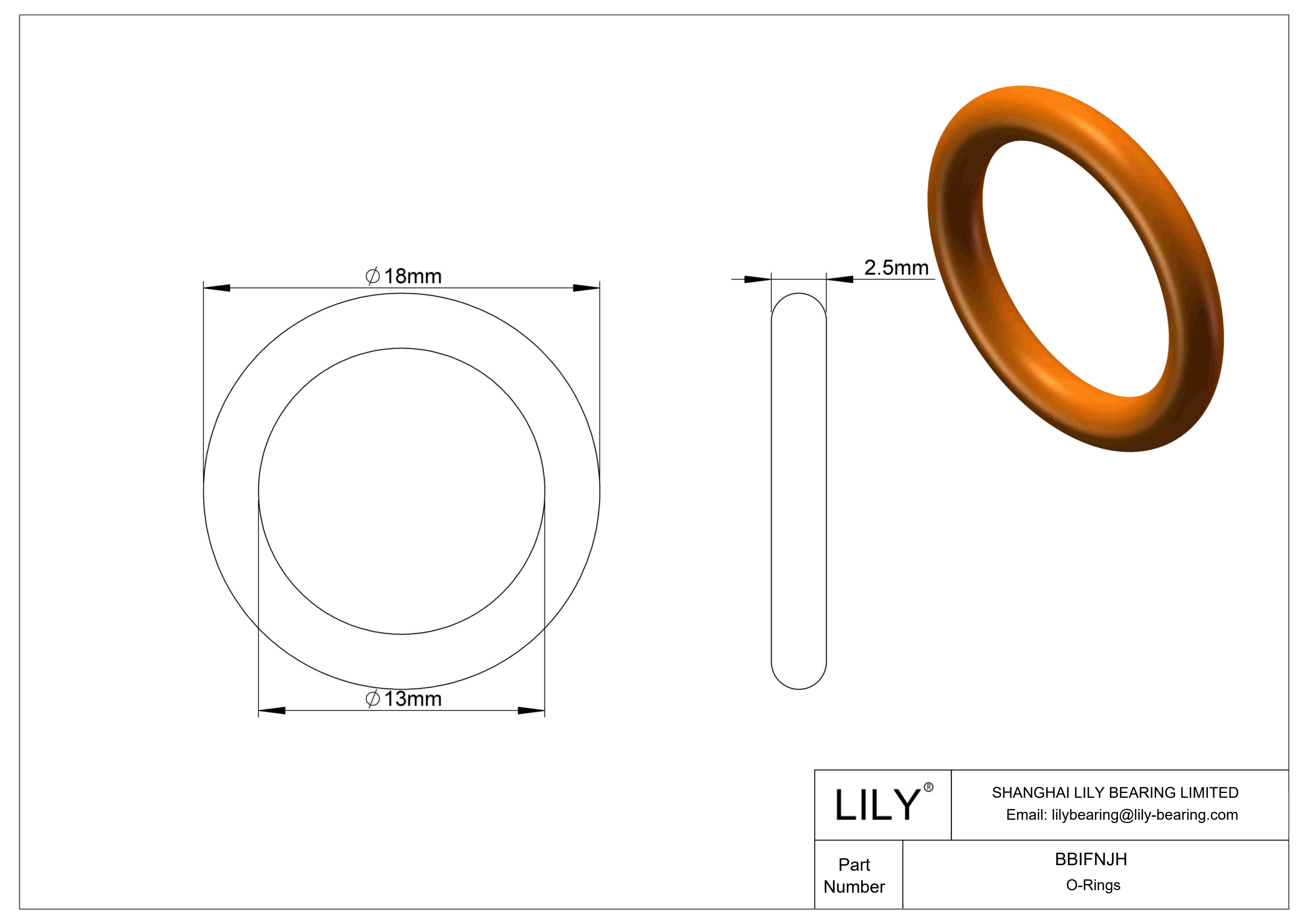 BBIFNJH 圆形耐化学性 O 形圈 cad drawing