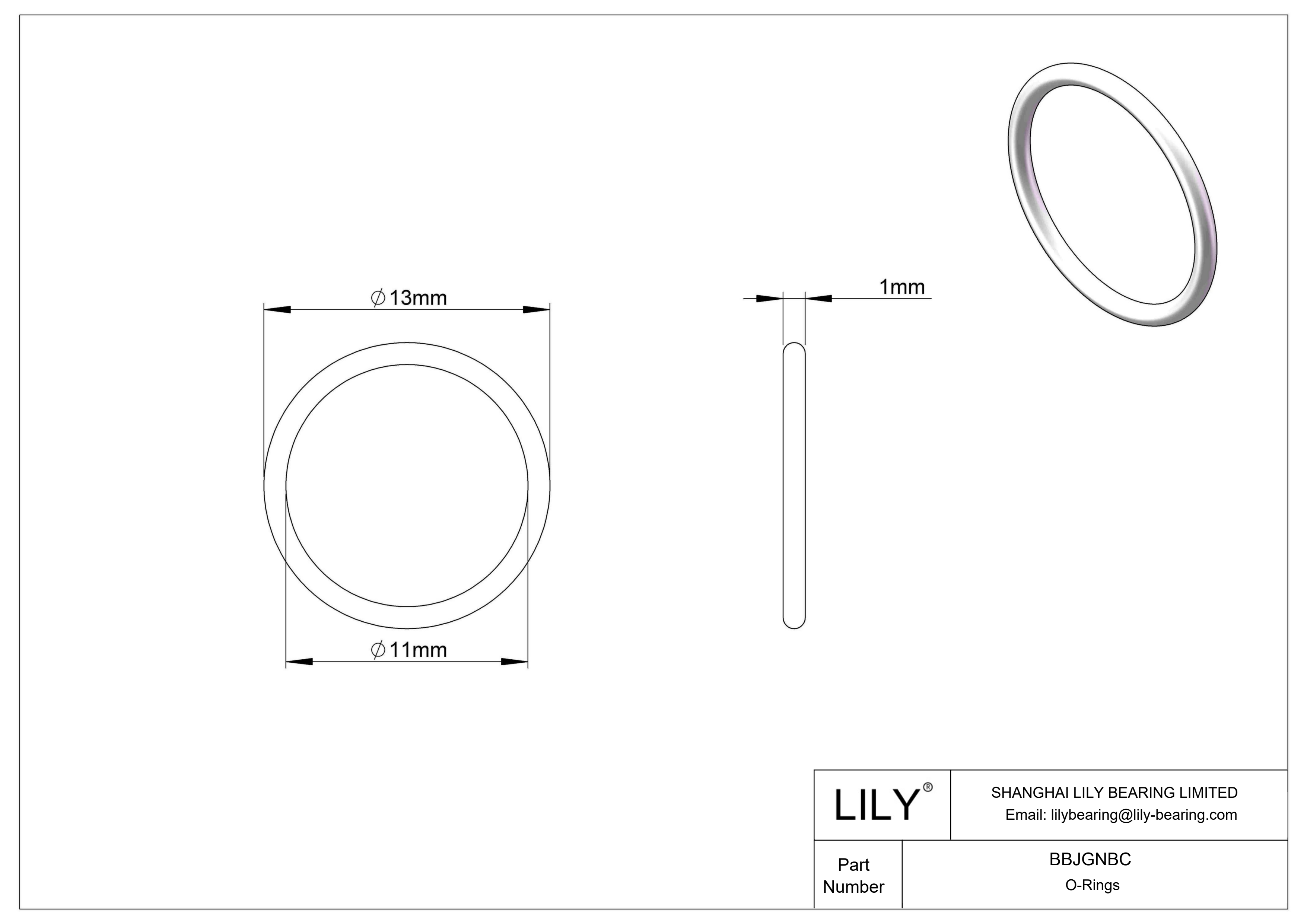 BBJGNBC 圆形耐化学性 O 形圈 cad drawing