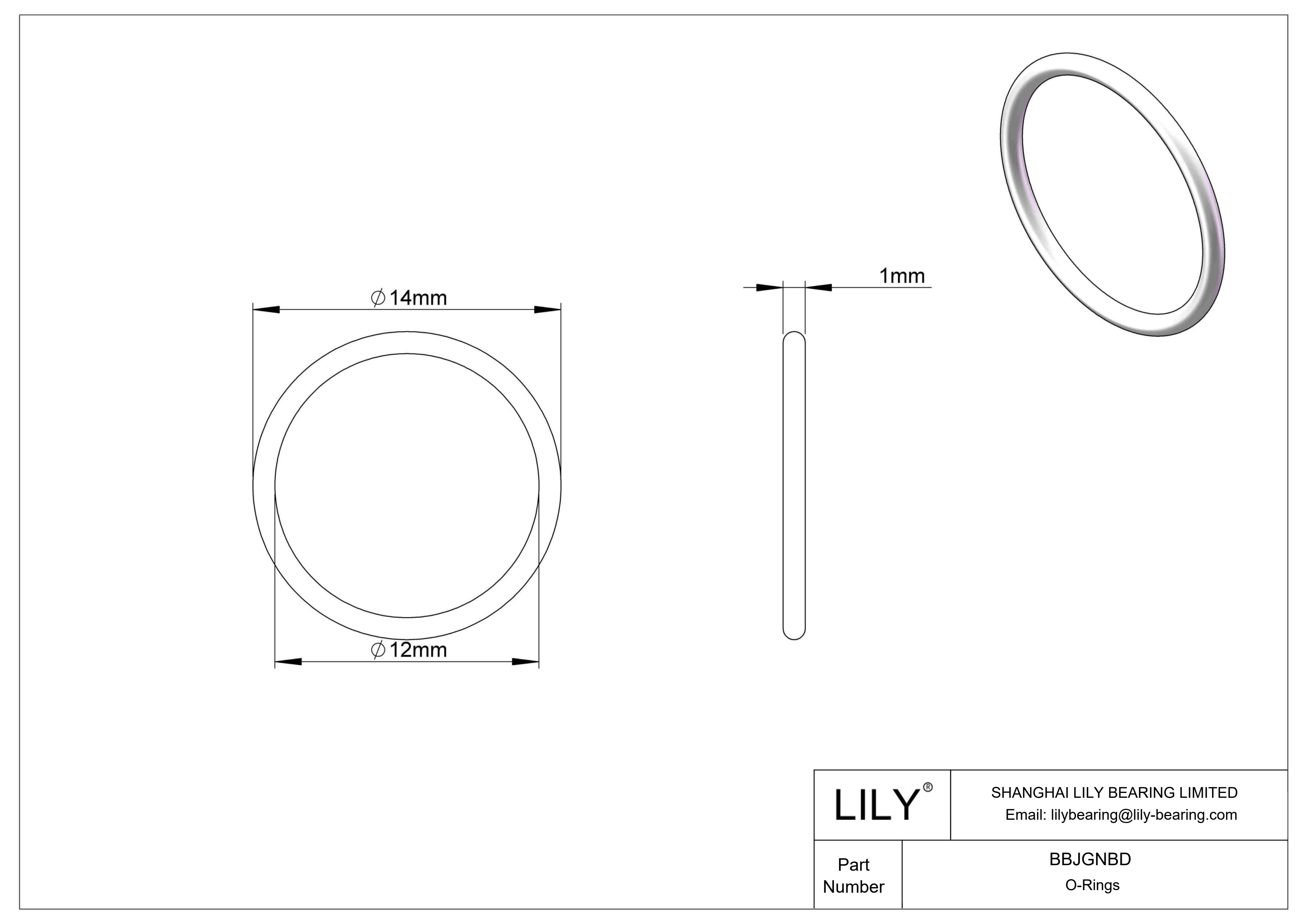 BBJGNBD Chemical Resistant O-rings Round cad drawing