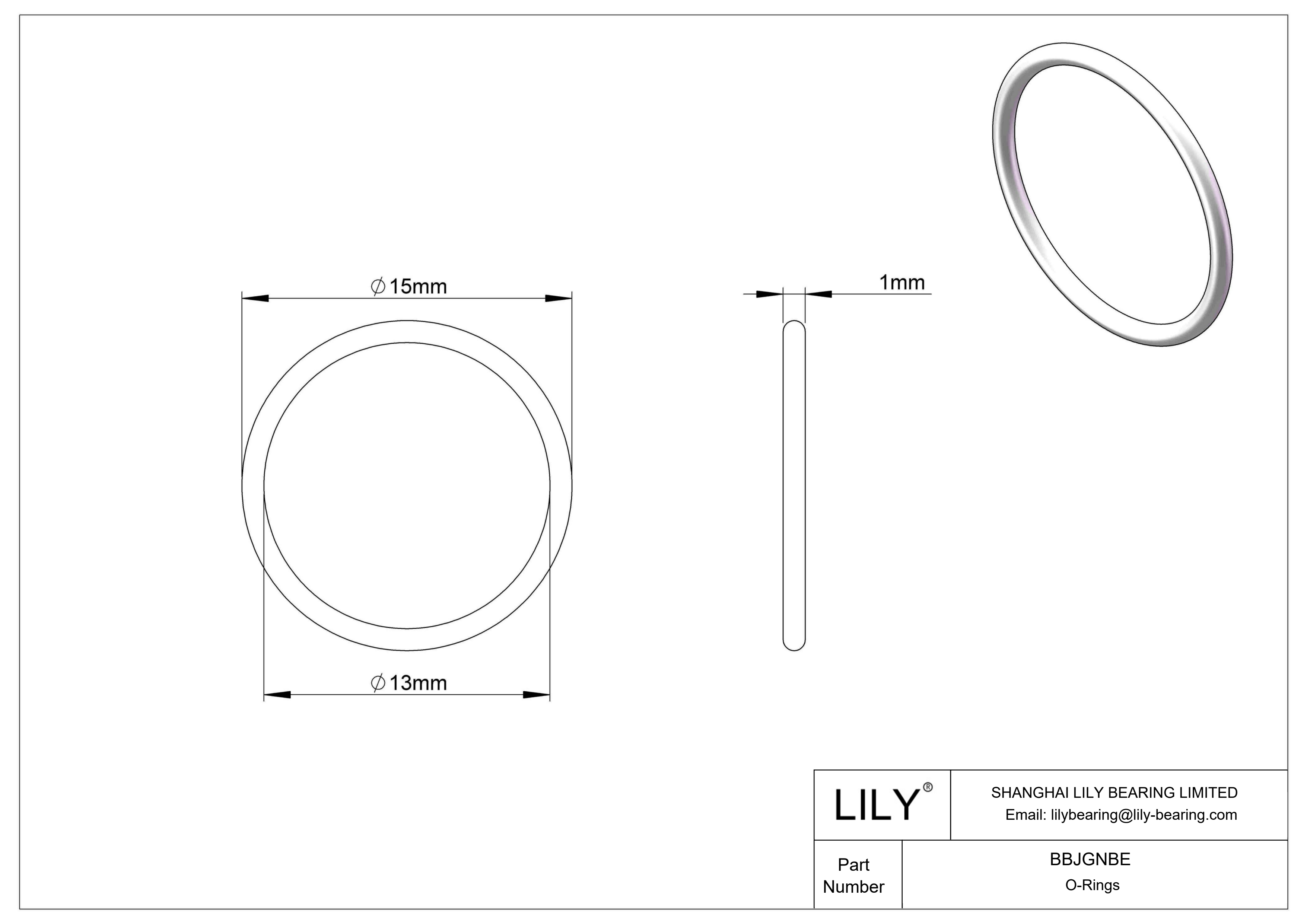 BBJGNBE Chemical Resistant O-rings Round cad drawing