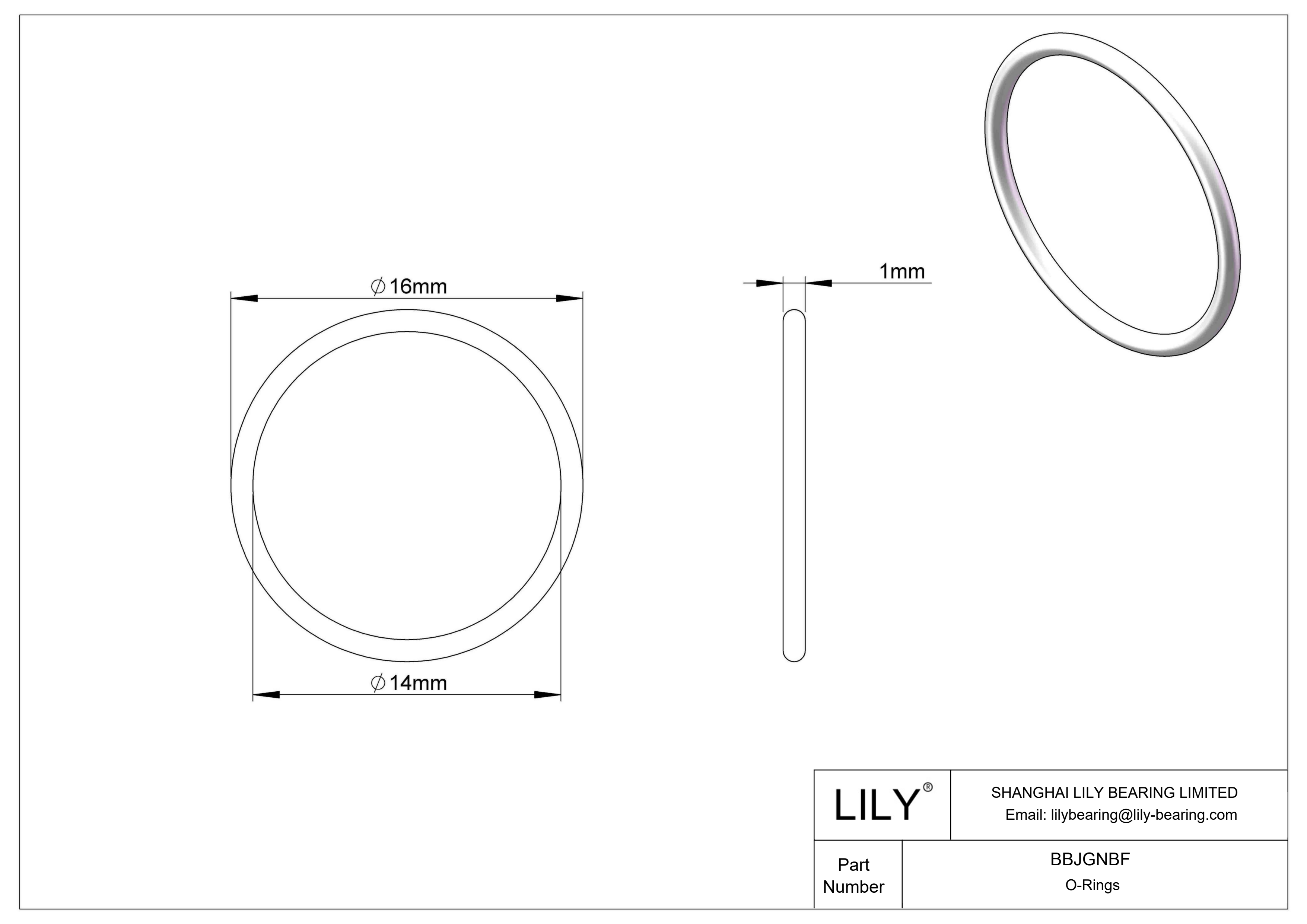 BBJGNBF Chemical Resistant O-rings Round cad drawing