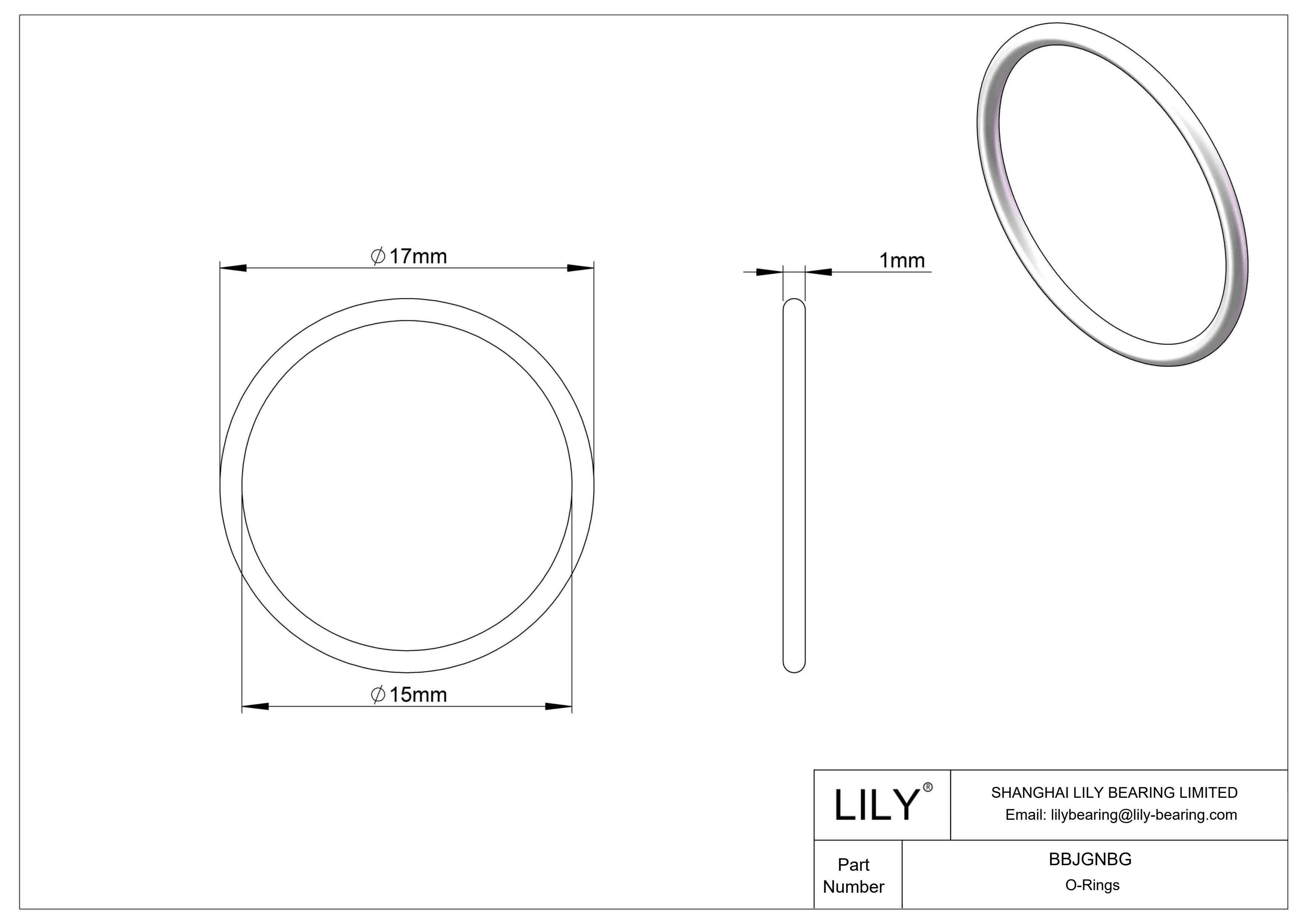 BBJGNBG Chemical Resistant O-rings Round cad drawing