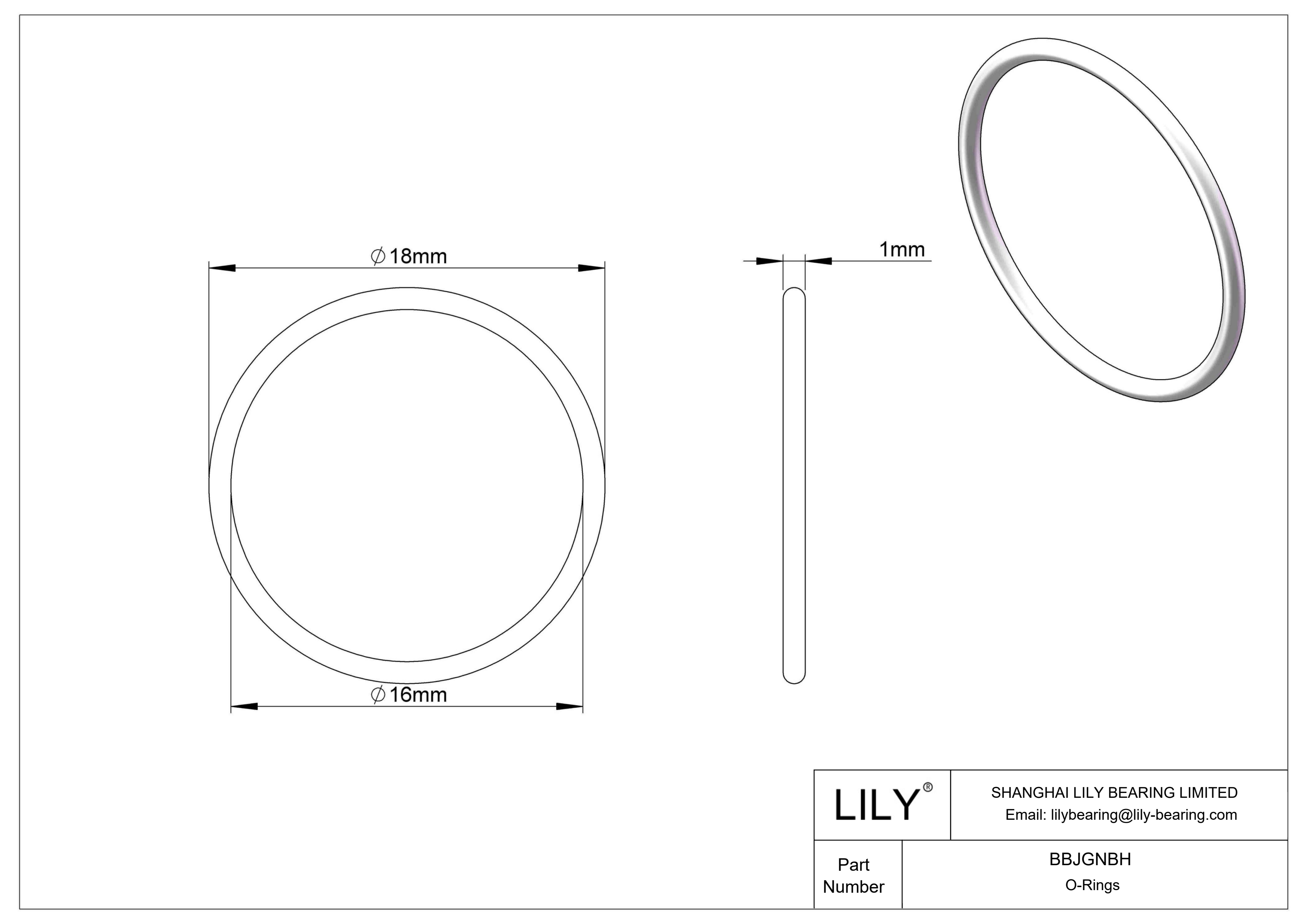 BBJGNBH Chemical Resistant O-rings Round cad drawing