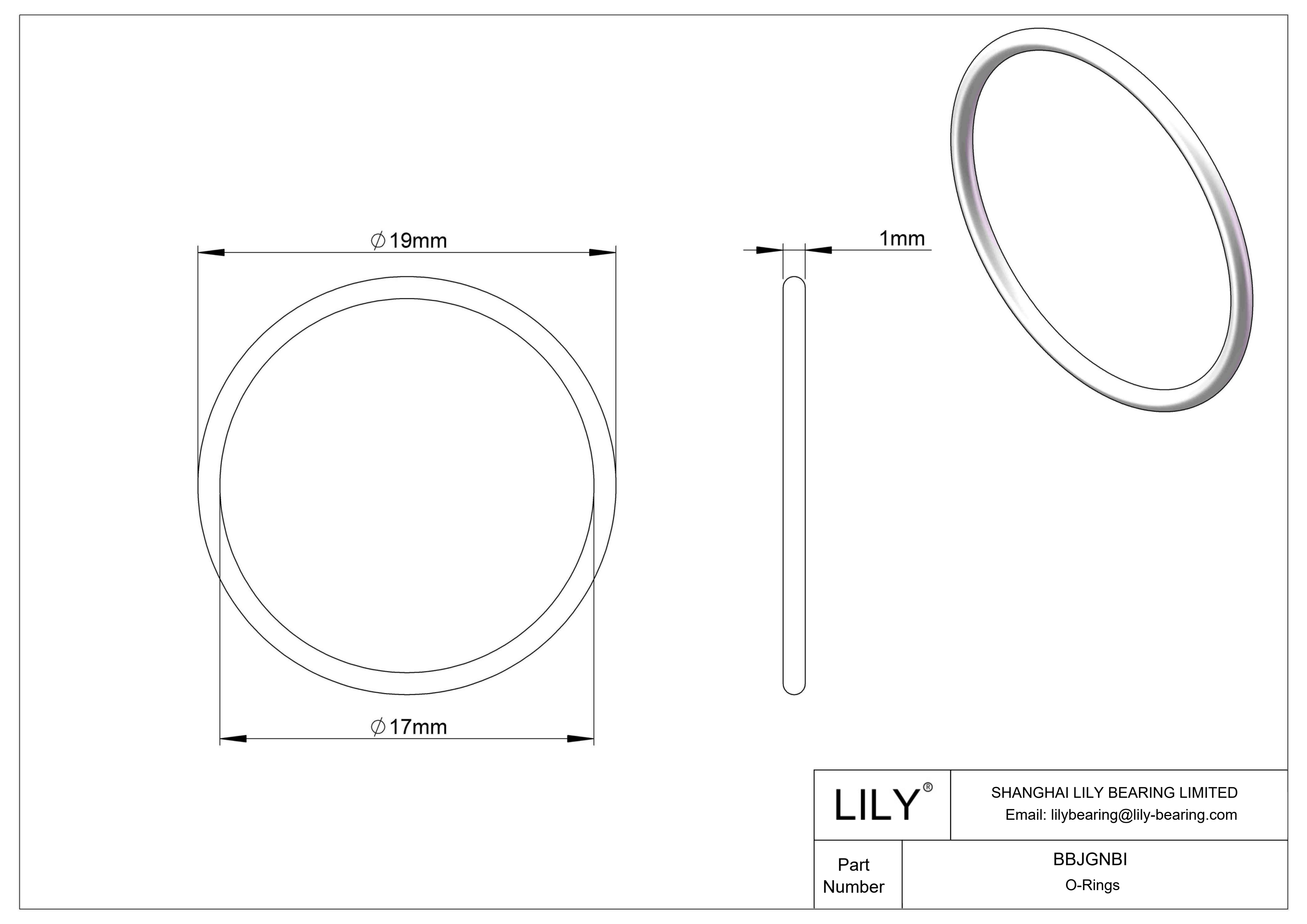 BBJGNBI Chemical Resistant O-rings Round cad drawing