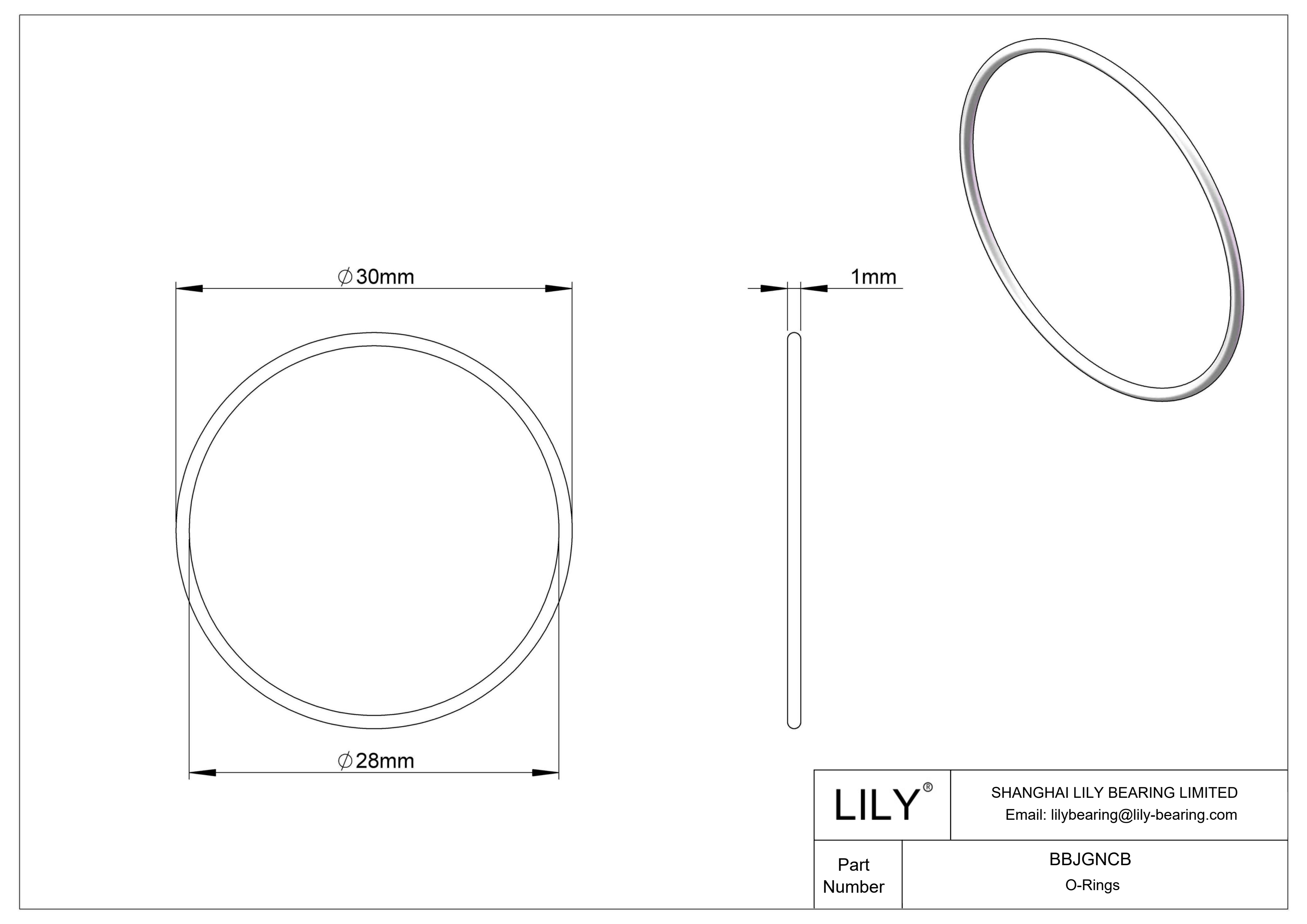 BBJGNCB 圆形耐化学性 O 形圈 cad drawing