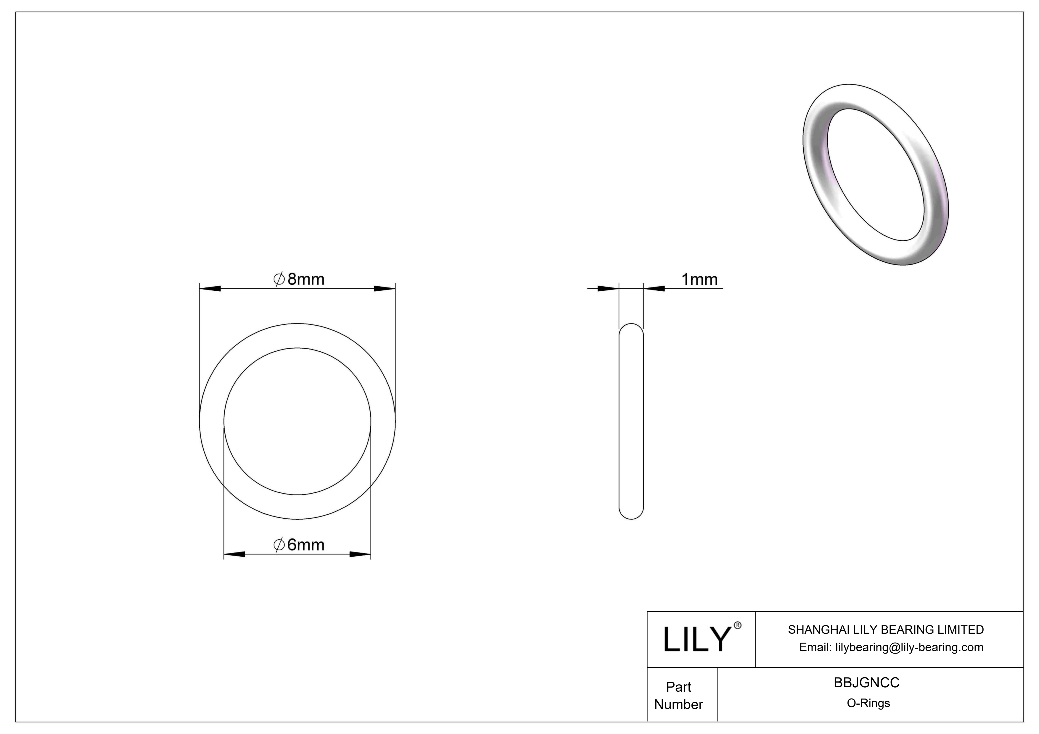 BBJGNCC 圆形耐化学性 O 形圈 cad drawing