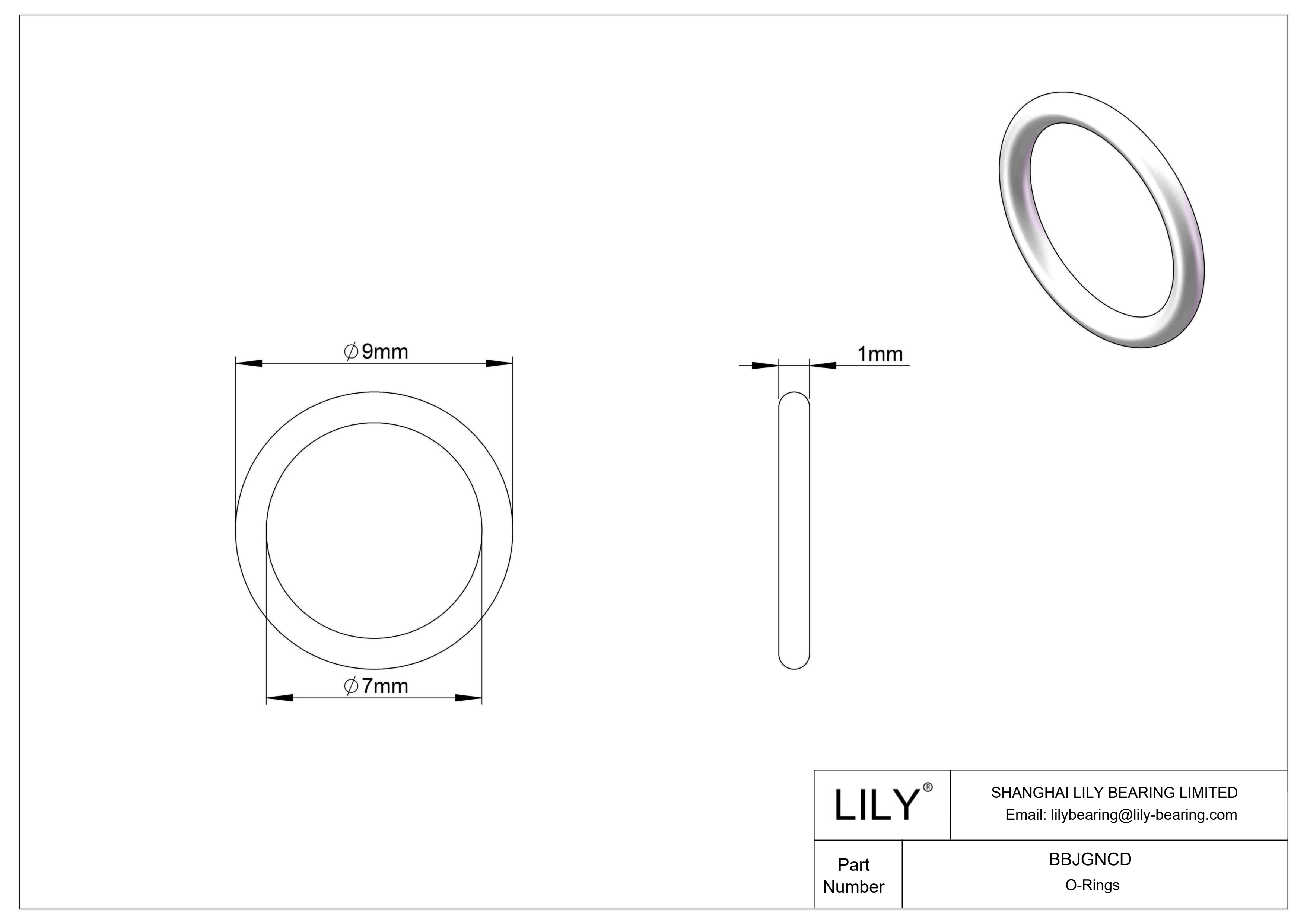 BBJGNCD Chemical Resistant O-rings Round cad drawing