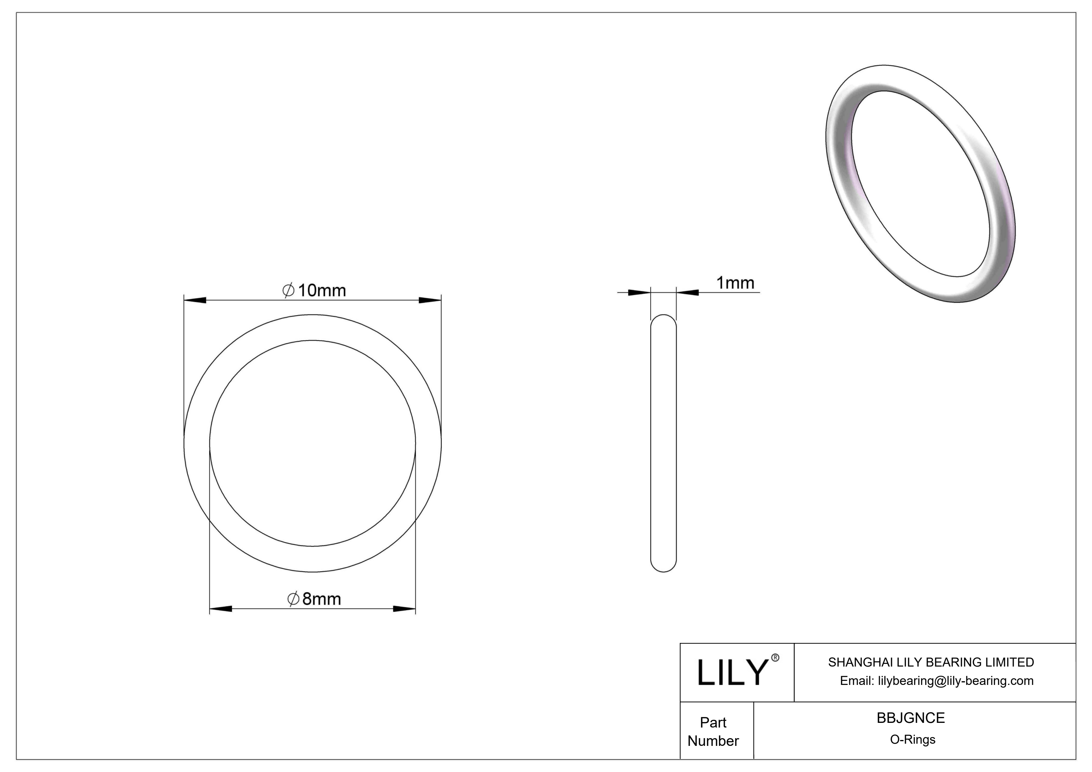 BBJGNCE Chemical Resistant O-rings Round cad drawing