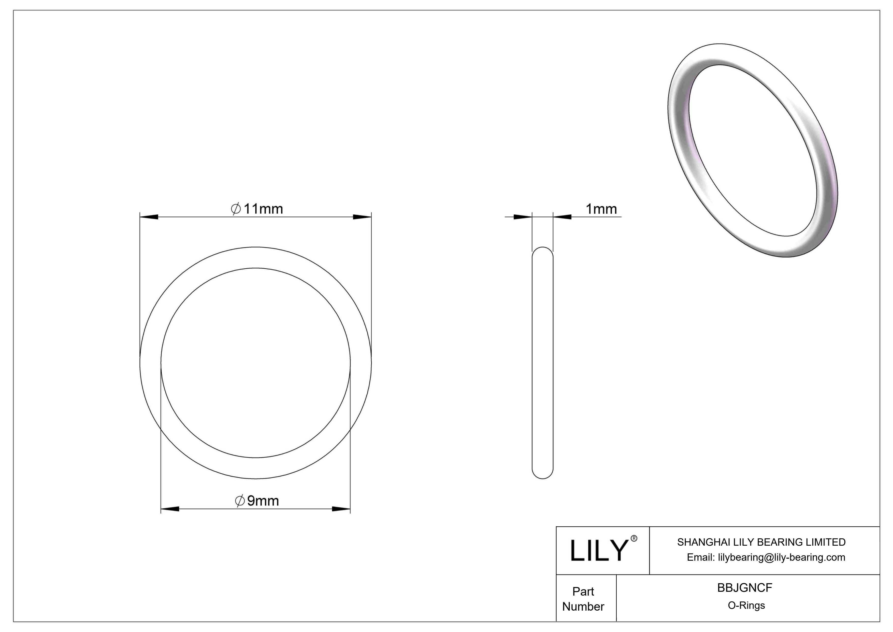 BBJGNCF Chemical Resistant O-rings Round cad drawing