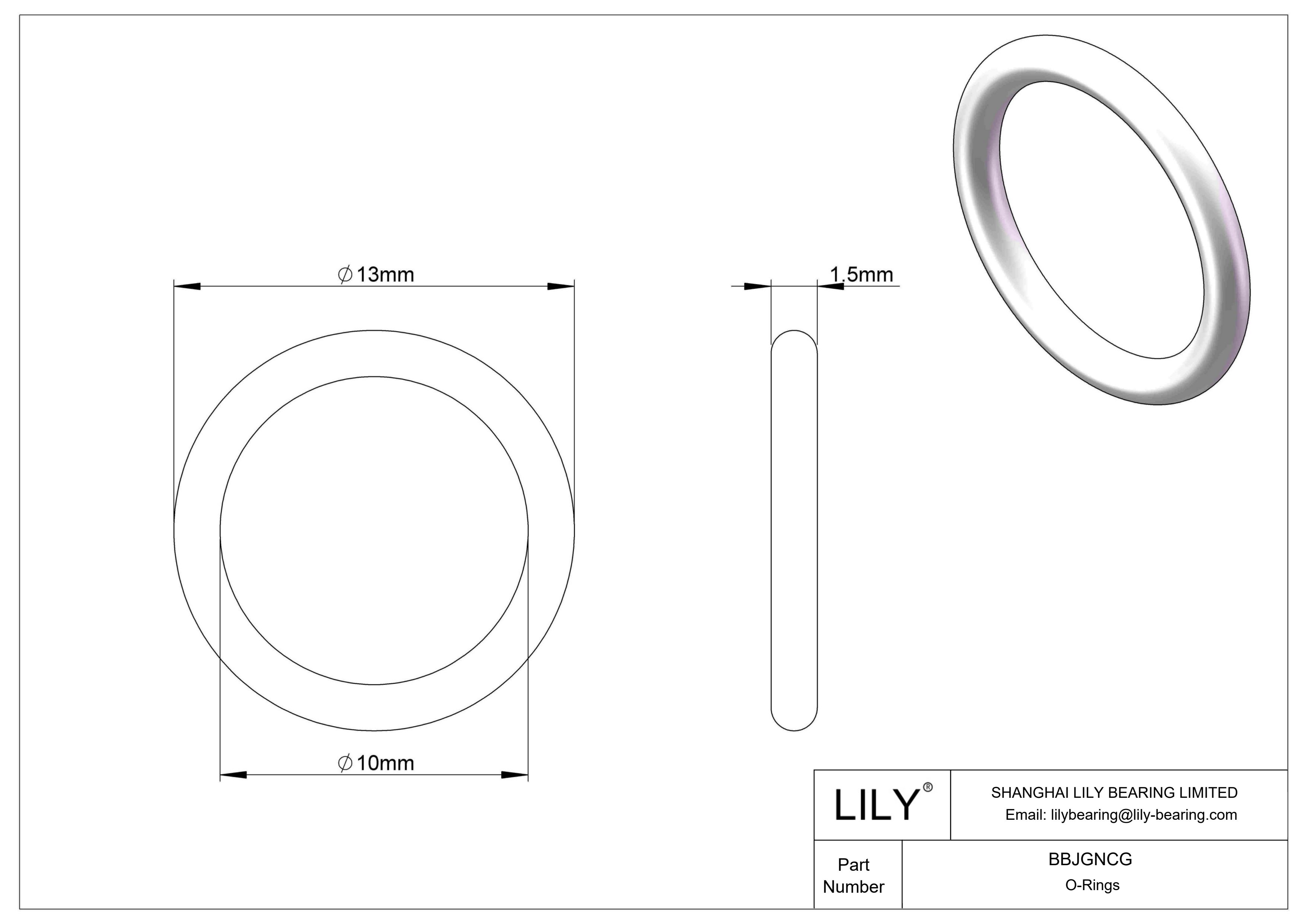 BBJGNCG 圆形耐化学性 O 形圈 cad drawing