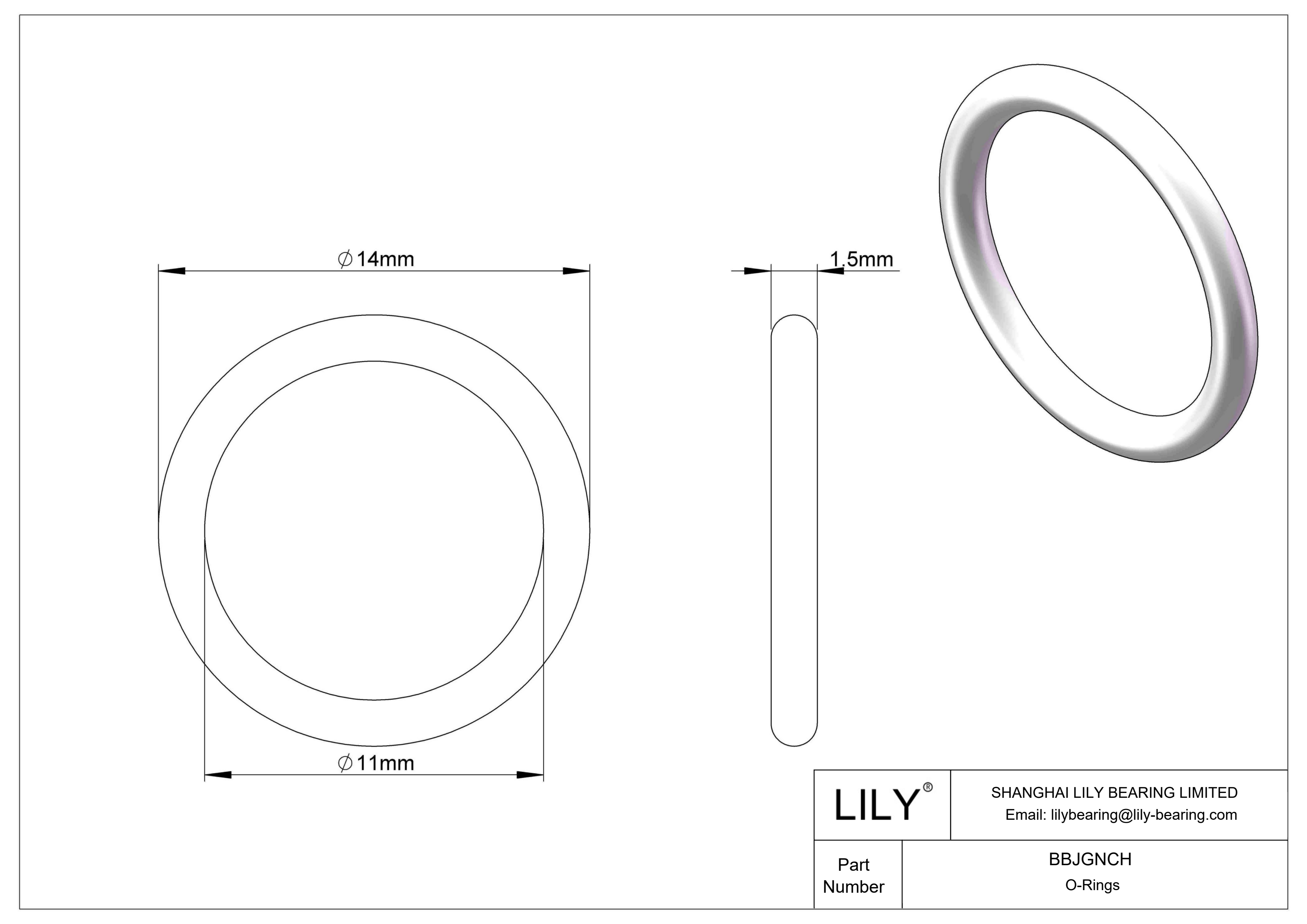 BBJGNCH 圆形耐化学性 O 形圈 cad drawing