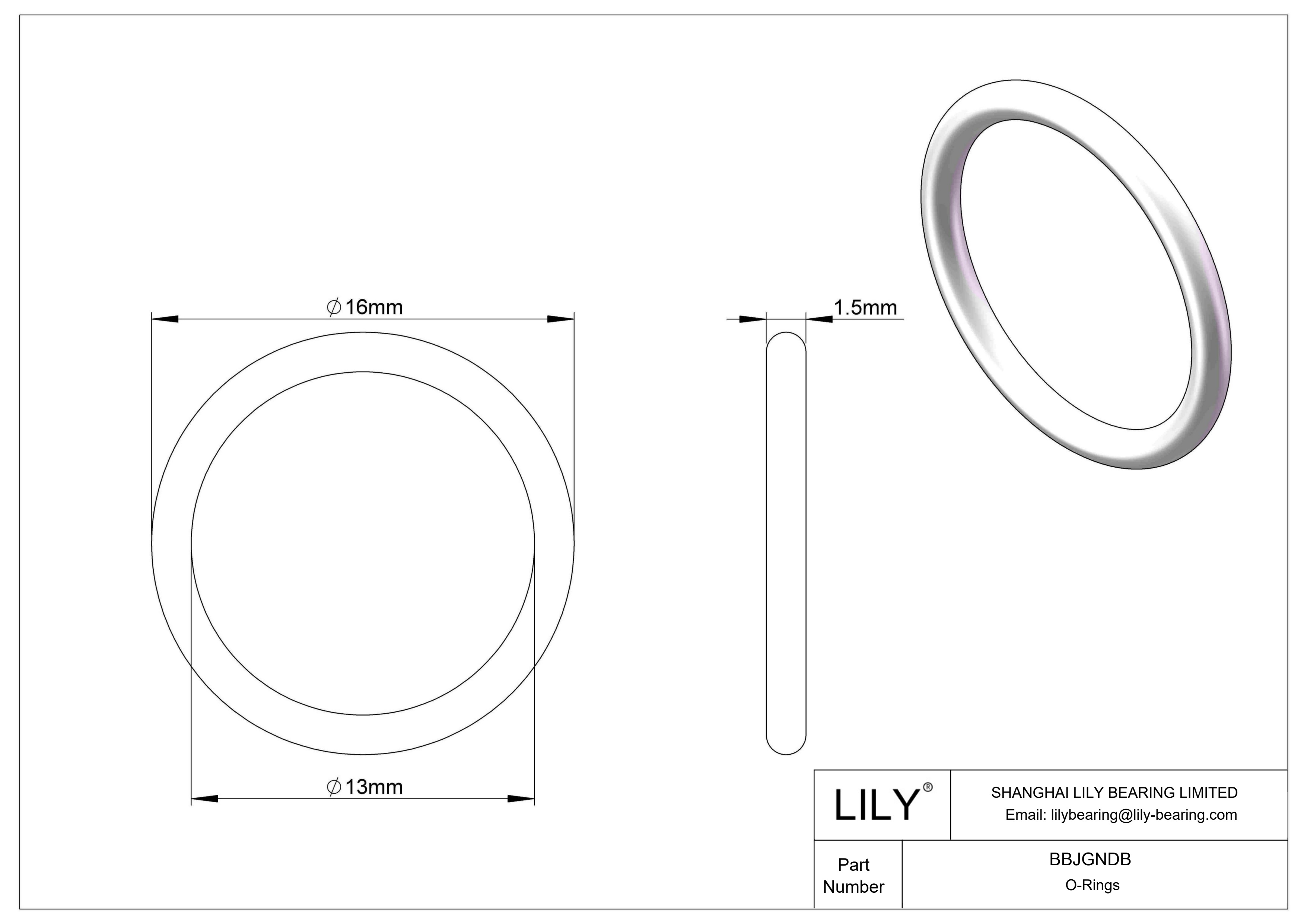 BBJGNDB 圆形耐化学性 O 形圈 cad drawing