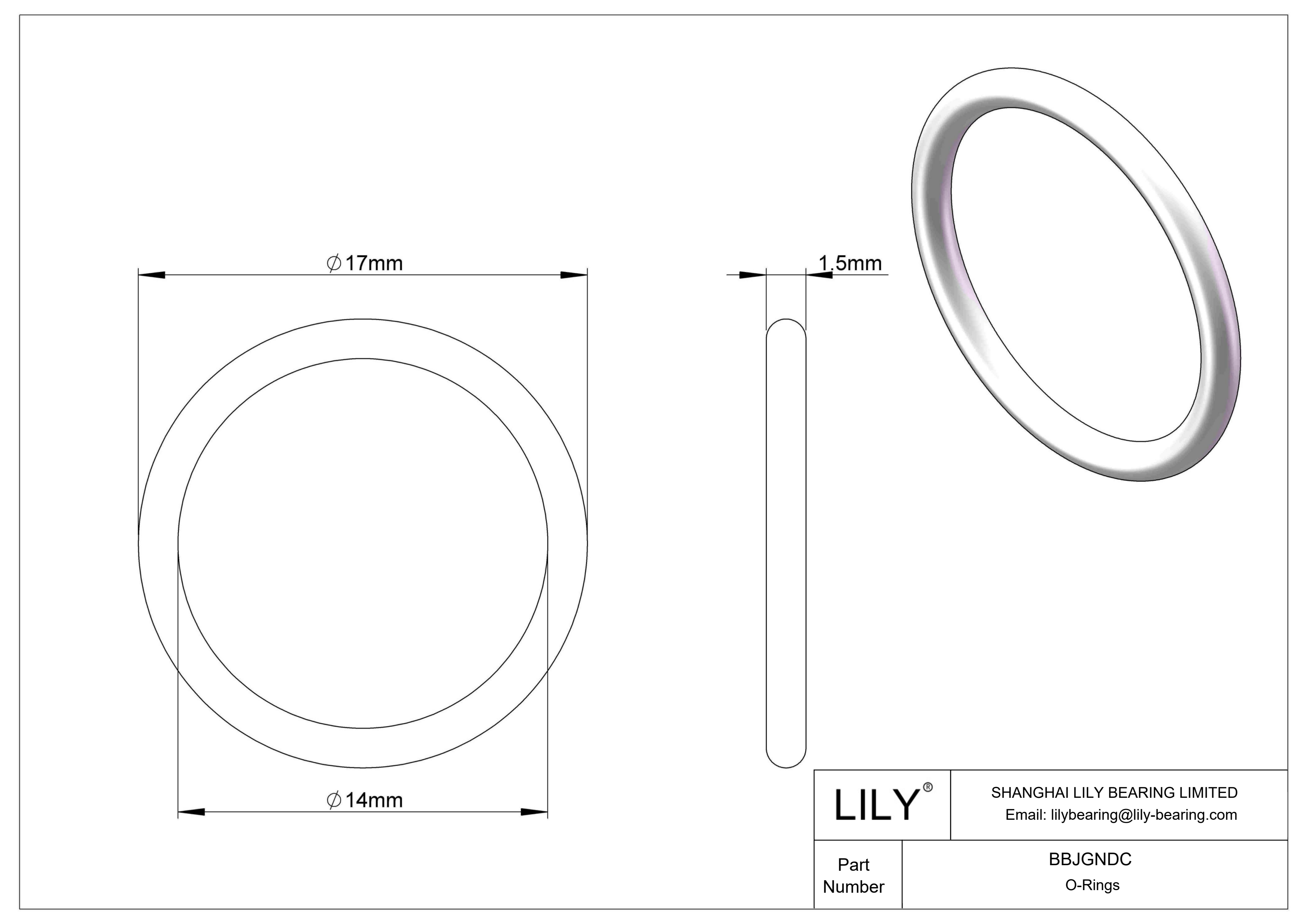 BBJGNDC Chemical Resistant O-rings Round cad drawing