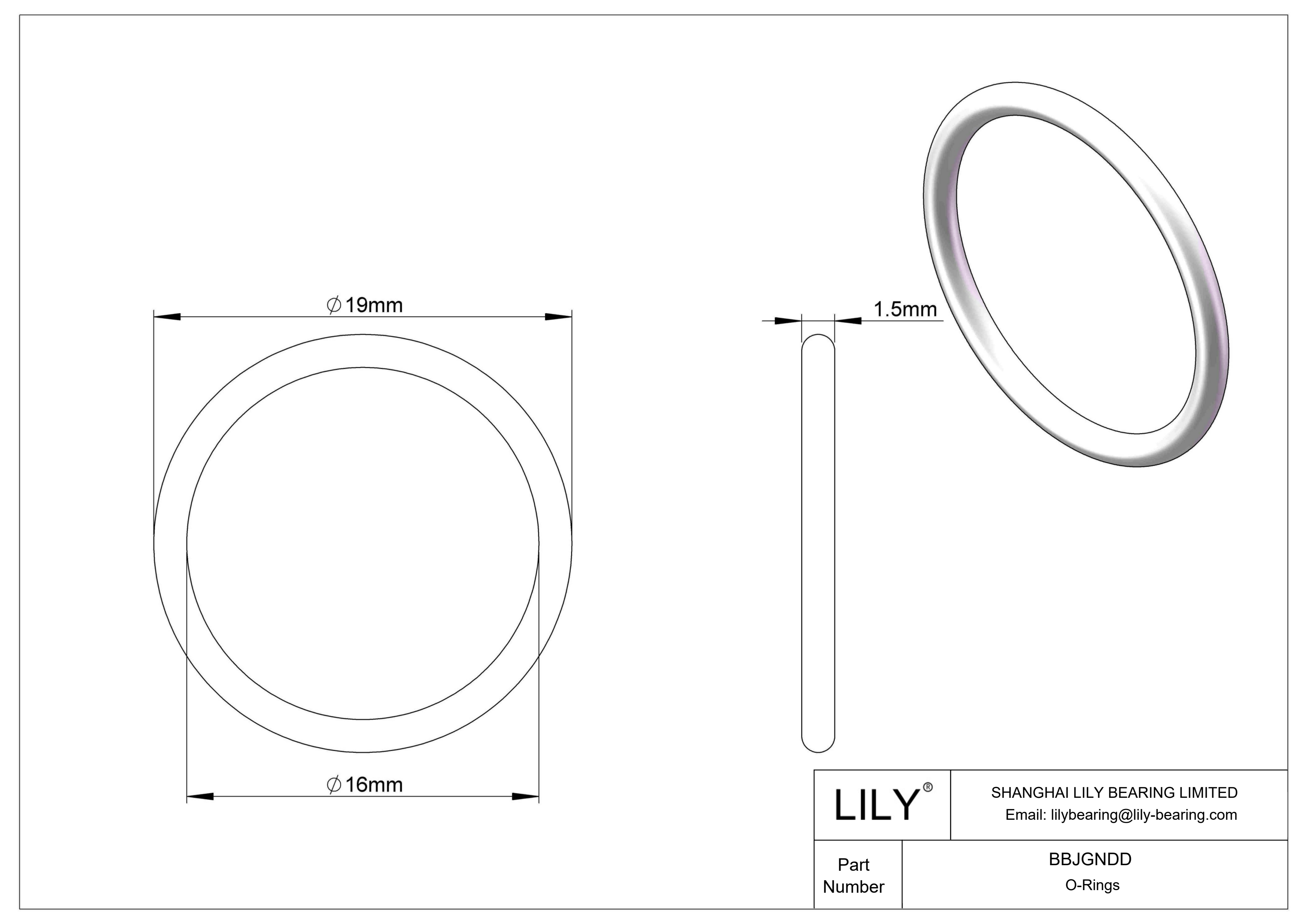 BBJGNDD Chemical Resistant O-rings Round cad drawing