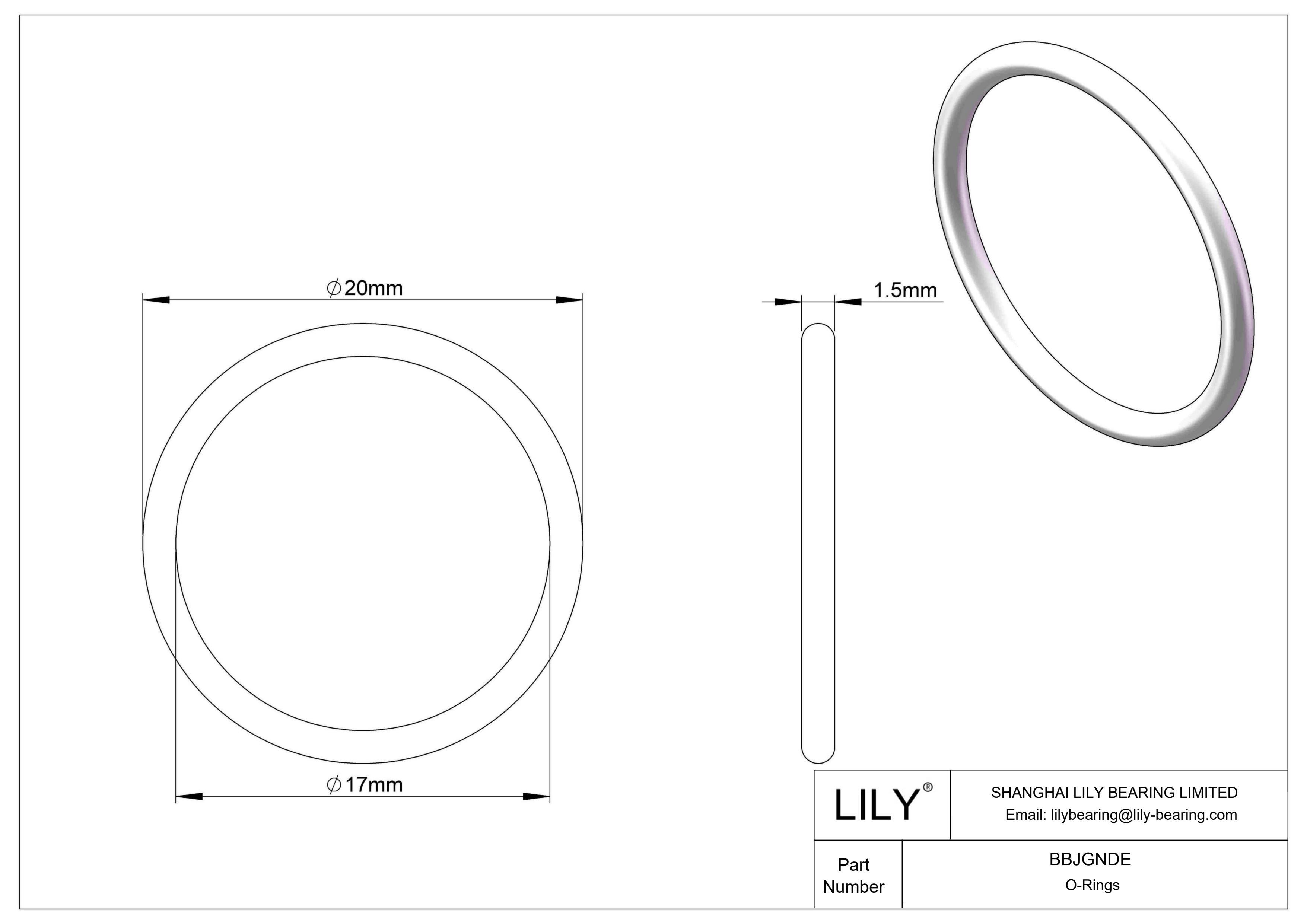 BBJGNDE Chemical Resistant O-rings Round cad drawing