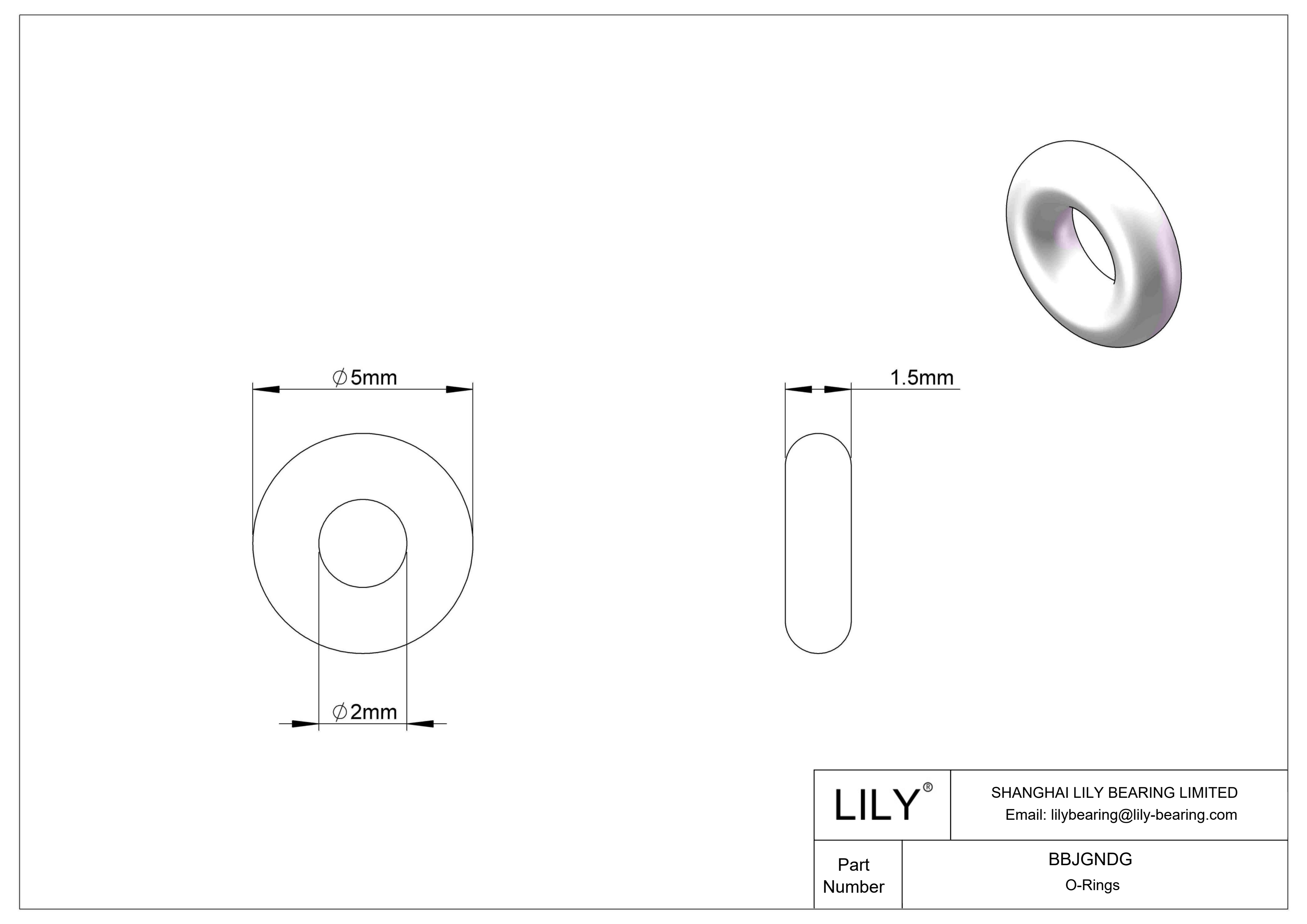 BBJGNDG Chemical Resistant O-rings Round cad drawing