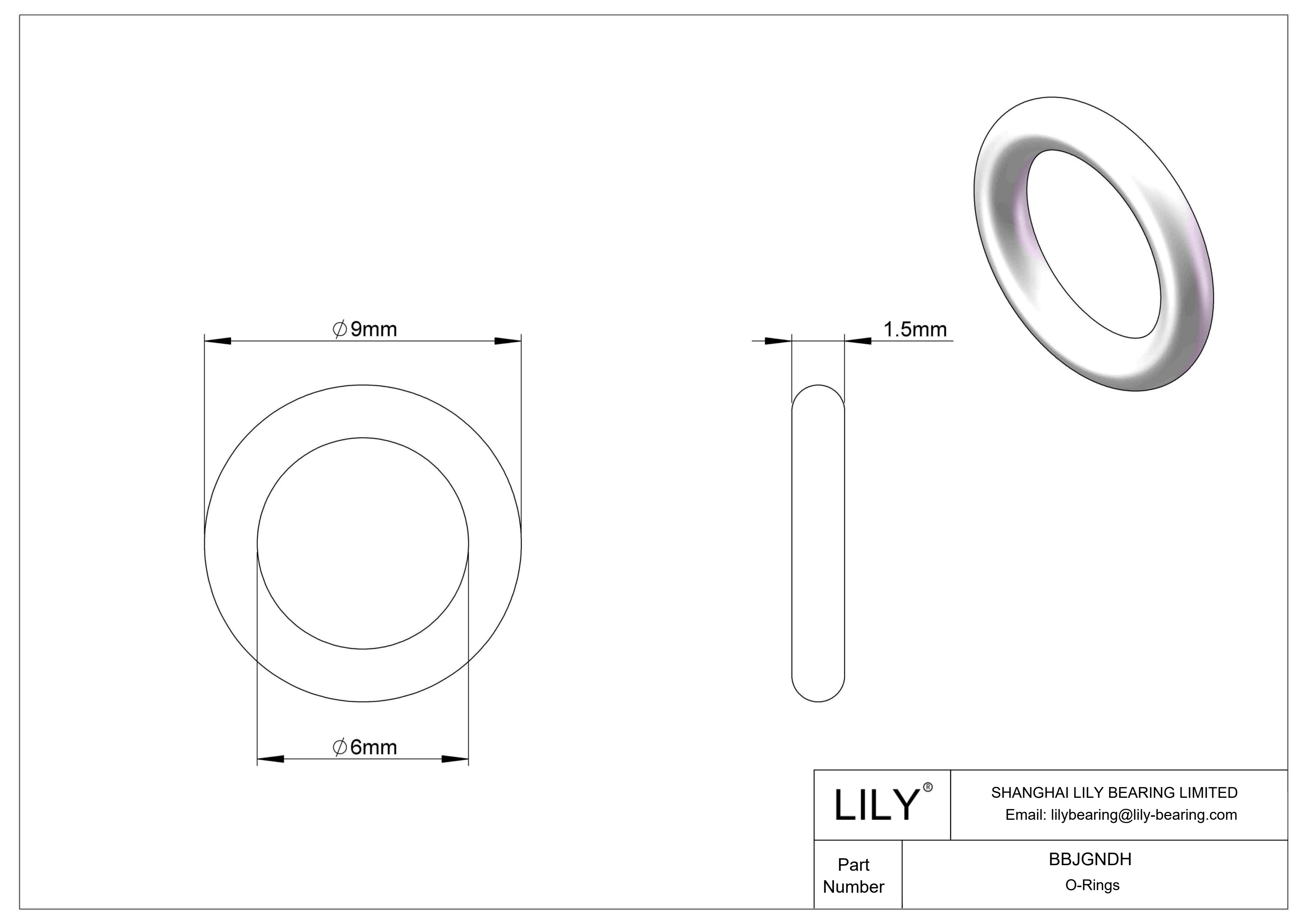 BBJGNDH Chemical Resistant O-rings Round cad drawing