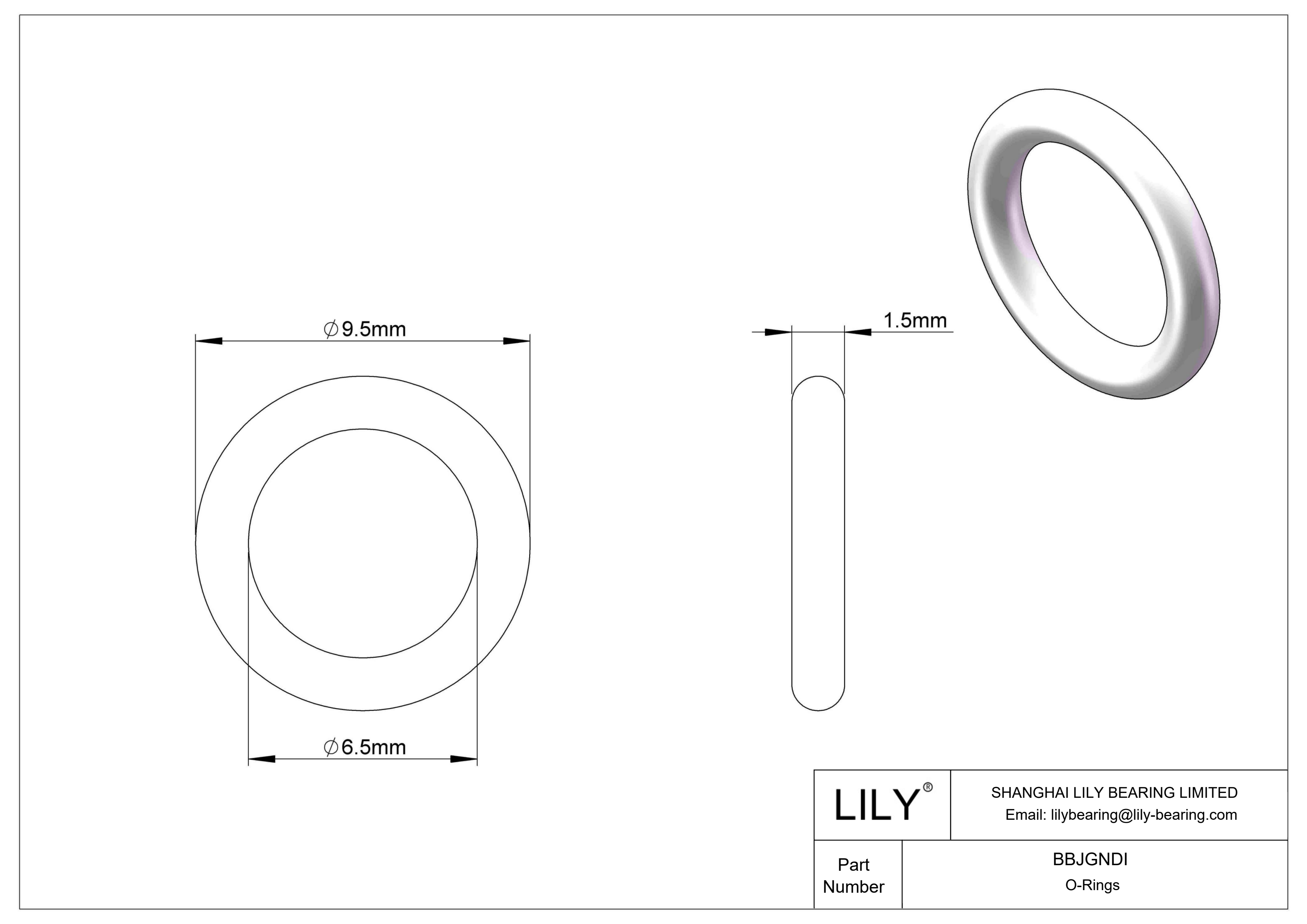 BBJGNDI Chemical Resistant O-rings Round cad drawing