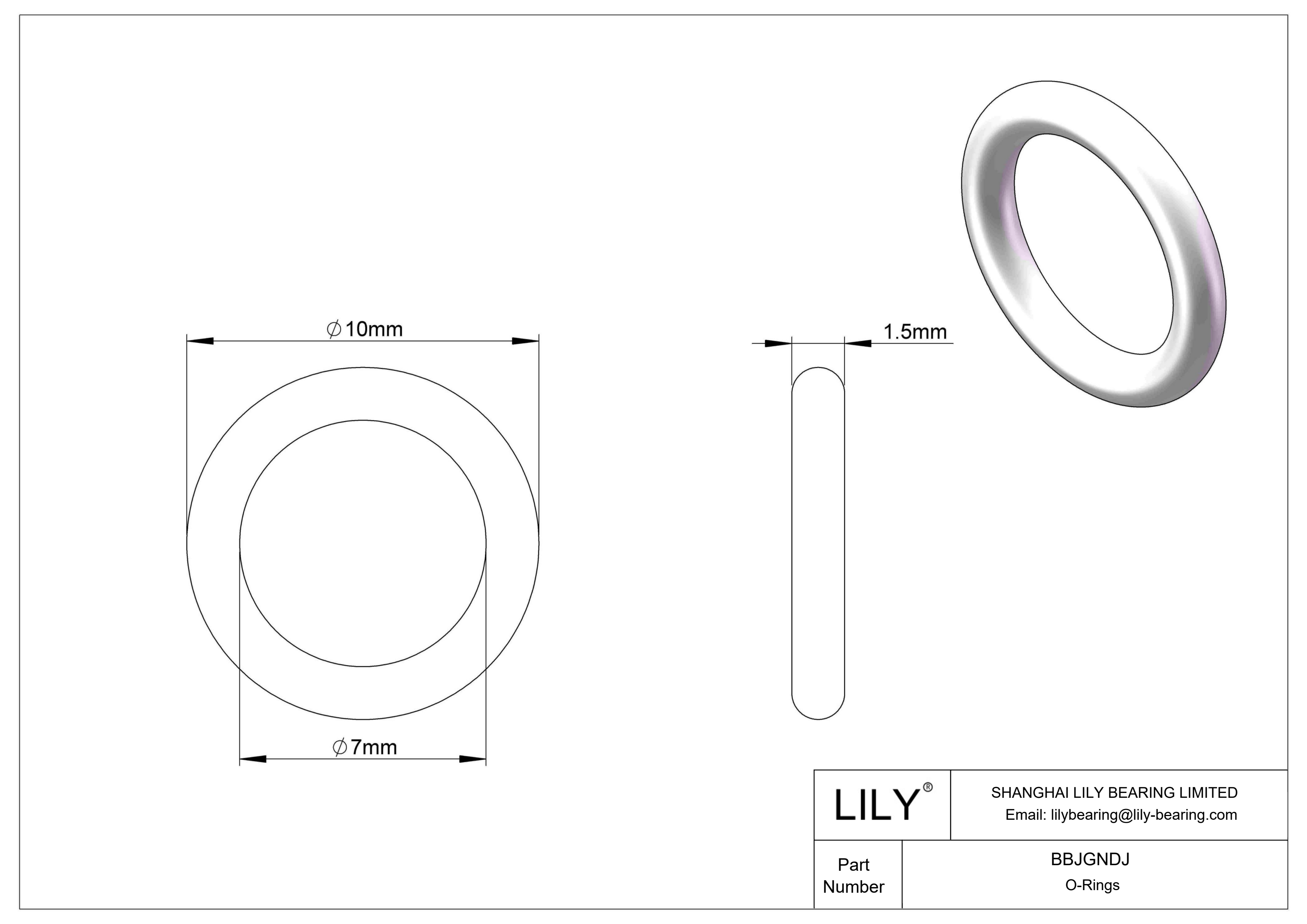 BBJGNDJ Juntas tóricas redondas resistentes a productos químicos cad drawing