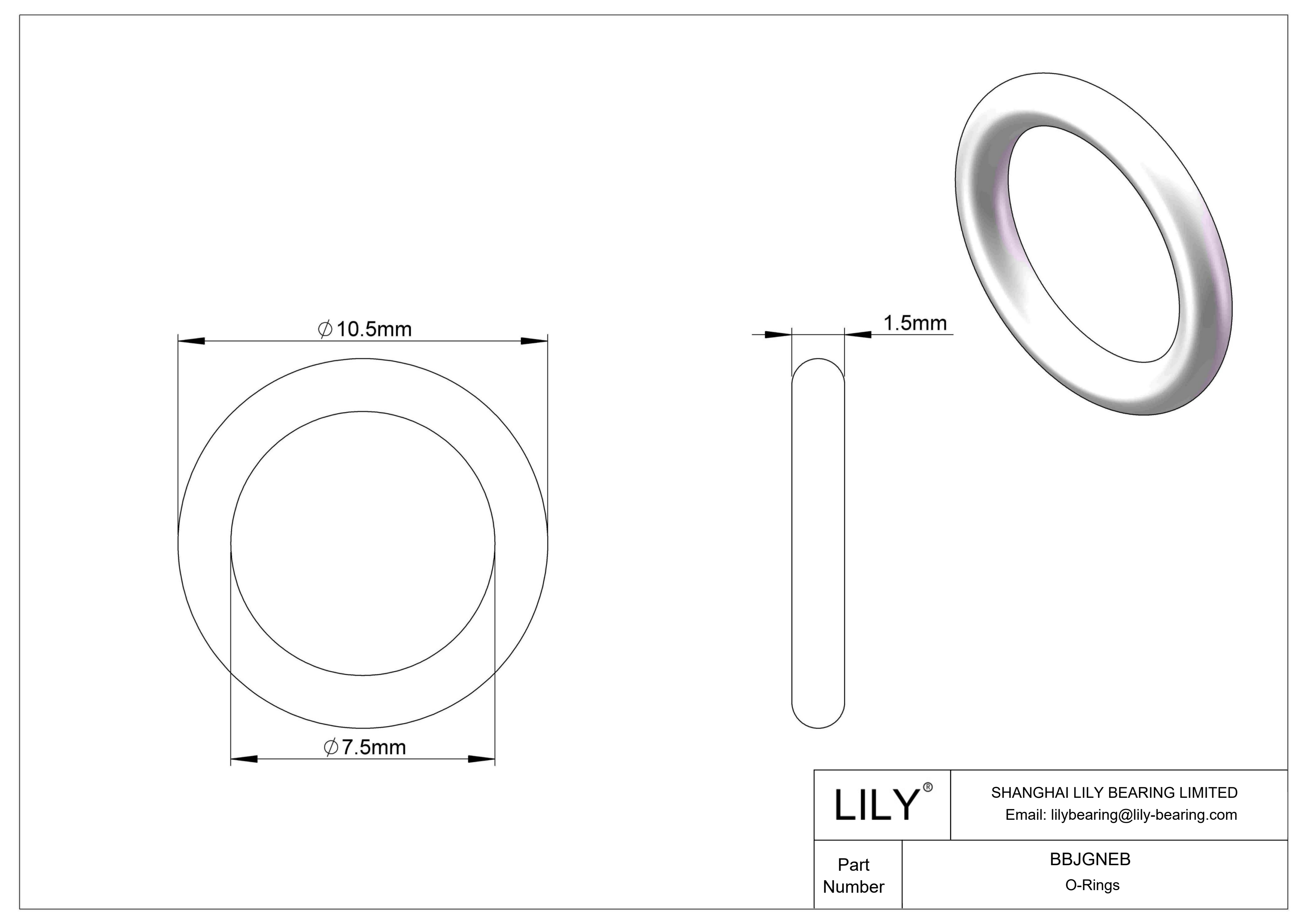 BBJGNEB Chemical Resistant O-rings Round cad drawing