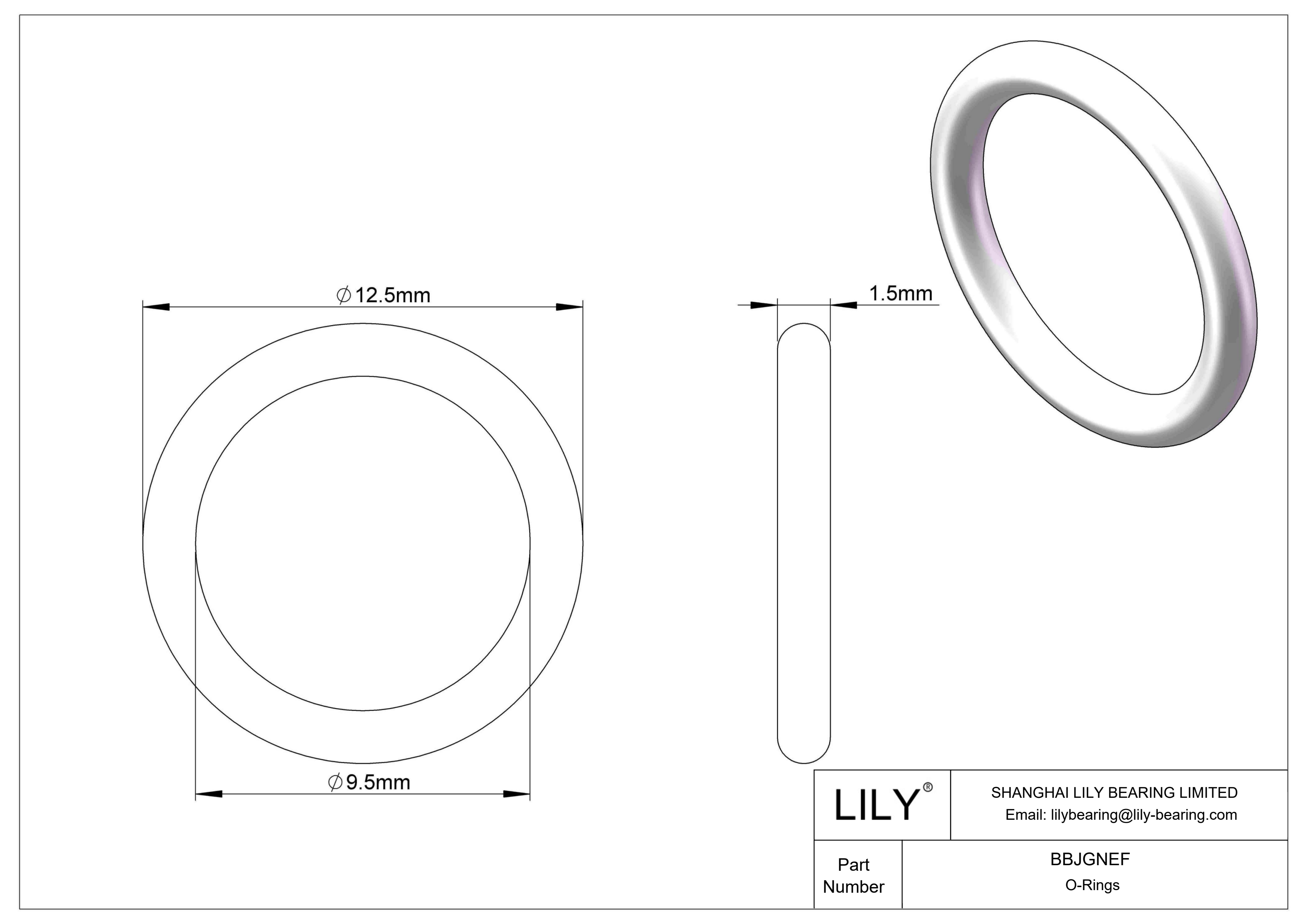 BBJGNEF Chemical Resistant O-rings Round cad drawing