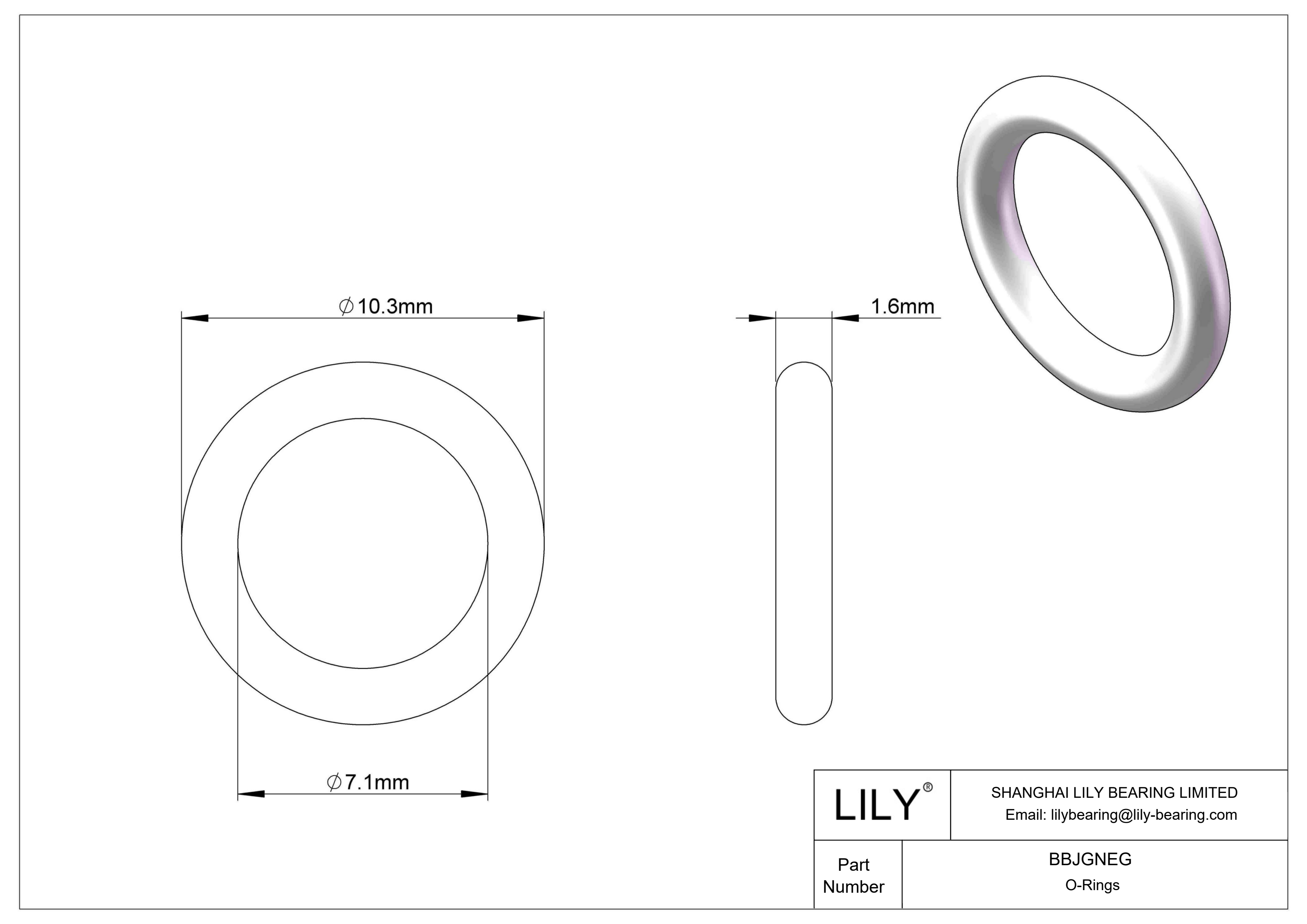 BBJGNEG Chemical Resistant O-rings Round cad drawing